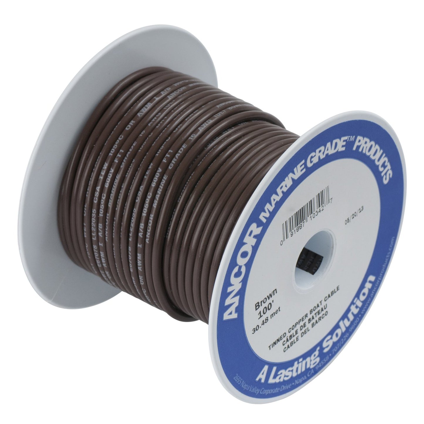 Ancor Marine Grade Primary Wire and Battery Cable (Brown, 100 Feet, 14 AWG), Model:104210