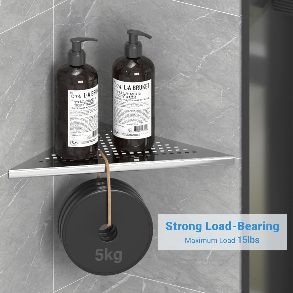 APPASO Corner Shower Shelves Recessed Corner Shelf Stainless Steel Bathroom Shelf Rack 10" for Tiled Wall, No Drilling Needed (Polished Chrome,2 Pack)