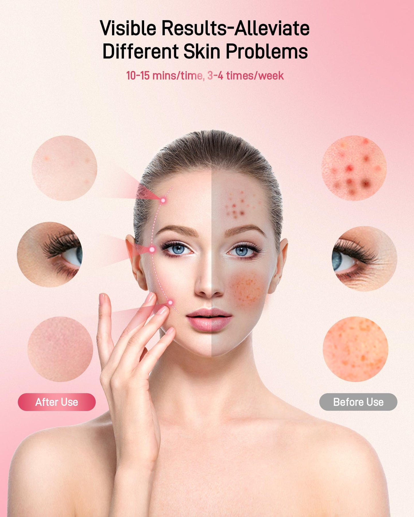 2025 New Red Light Therapy for Face, Glowing Wireless LED Face Mask Light Therapy with Advanced 4-Core LEDs, 2000mAh Remote, 660nm&850nm Near-Infrared Red Light therapy Mask for Home & Travel.