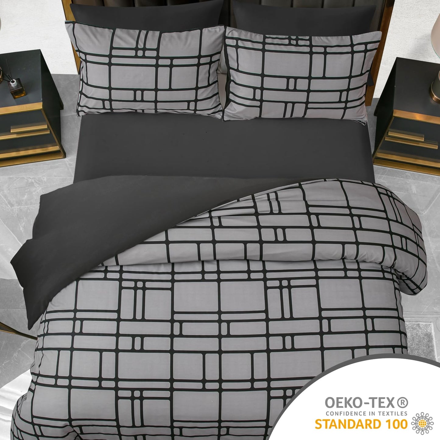 Pamposh Duvet Cover Queen Premium Microfiber Bedding Set 3 Pieces Includes 1 Queen Size Duvet Cover (90" x 90") with Zipper Closure & 2 Pillow Shams