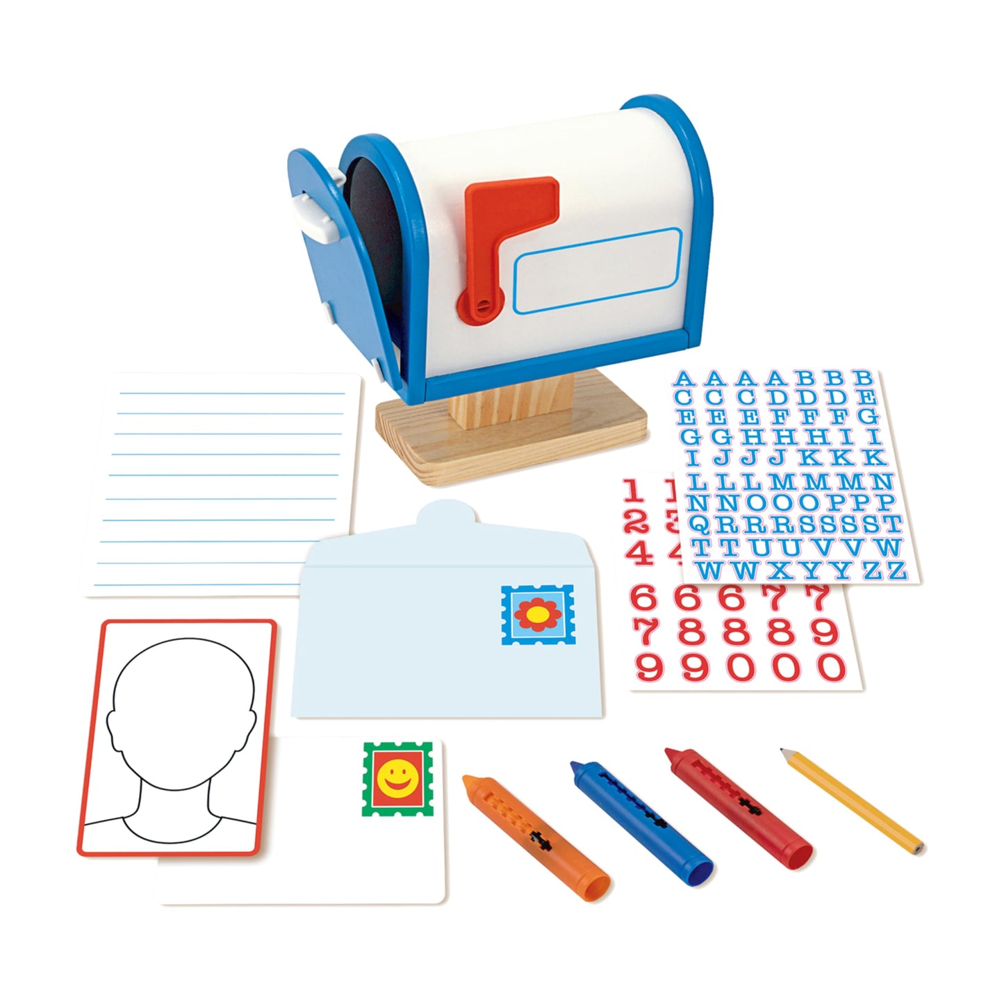 Melissa & Doug My Own Wooden Mailbox Activity Set and Educational ToyKids Toy Mailbox with Reusable Letters and Post Cards, Pretend Play for Preschoolers and Kids Ages 4+