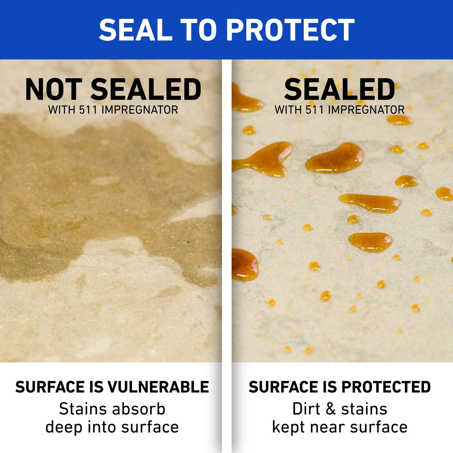 Miracle Sealants 511 Impregnator Advanced Penetrating Sealer for Countertops, Stone, Tile & Grout, Pint