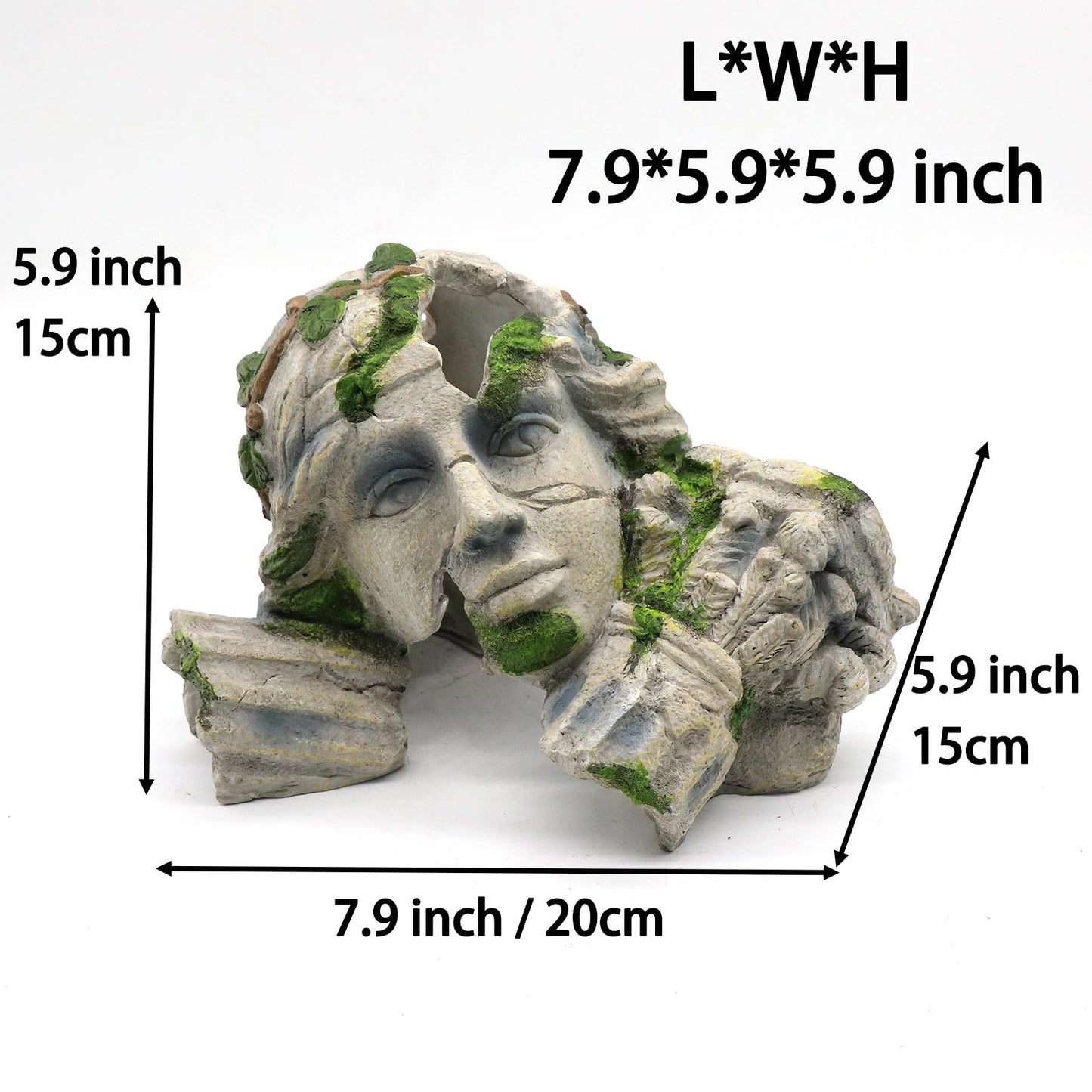 Aquarium Hideaway Cave Fish Tank Decorations, Reptile Cave Hideout Tank Accessories Decorations for Amphibians, Betta Fish, Shrimp, Lizards, Leopard Gecko