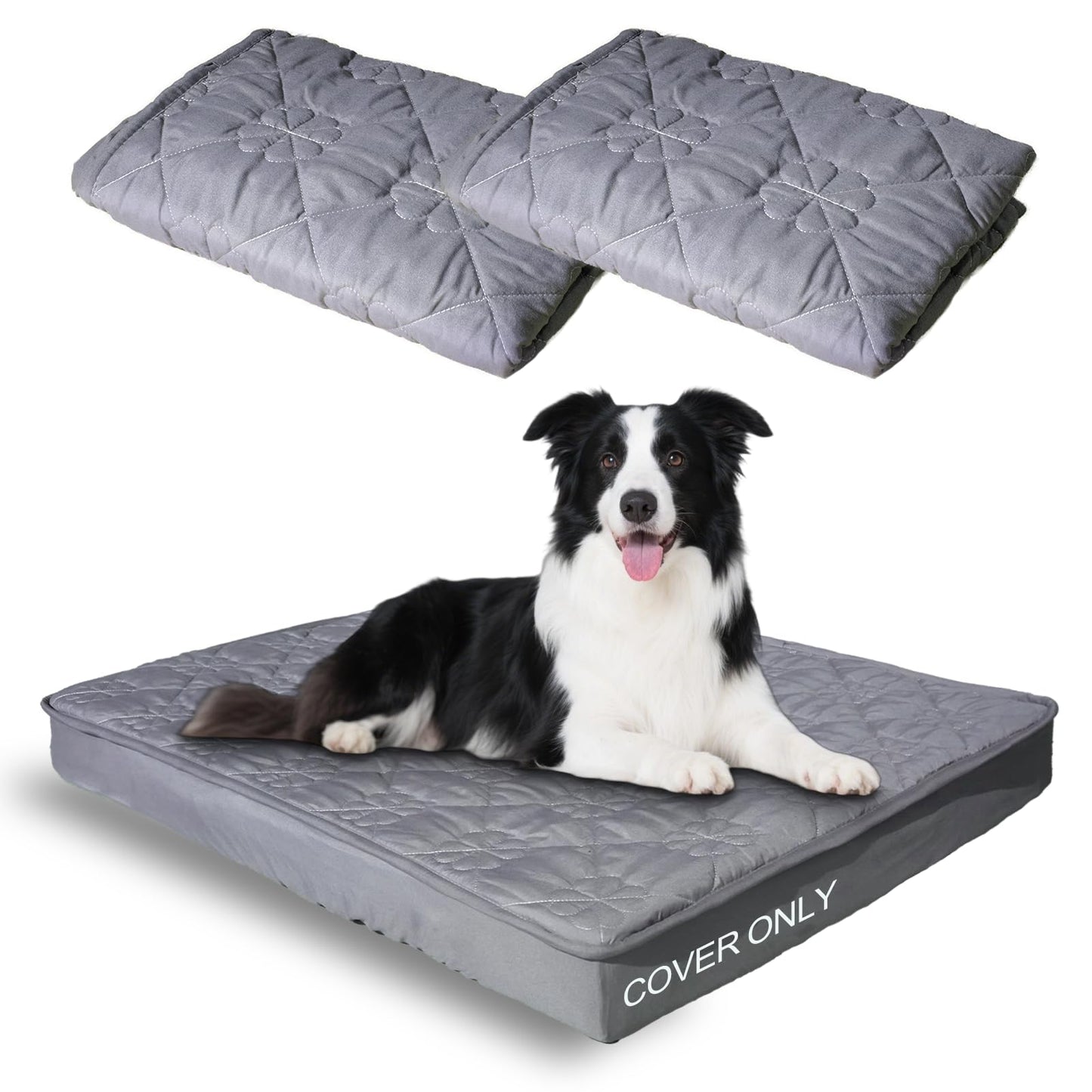 Greatbond Dog Bed Covers Replacement Washable, Waterproof Dog Bed Liner, 2 Pack 35" x 44" Ultra Soft Noiseless Removable Bed Sheets for Pets, Cover Only ﻿