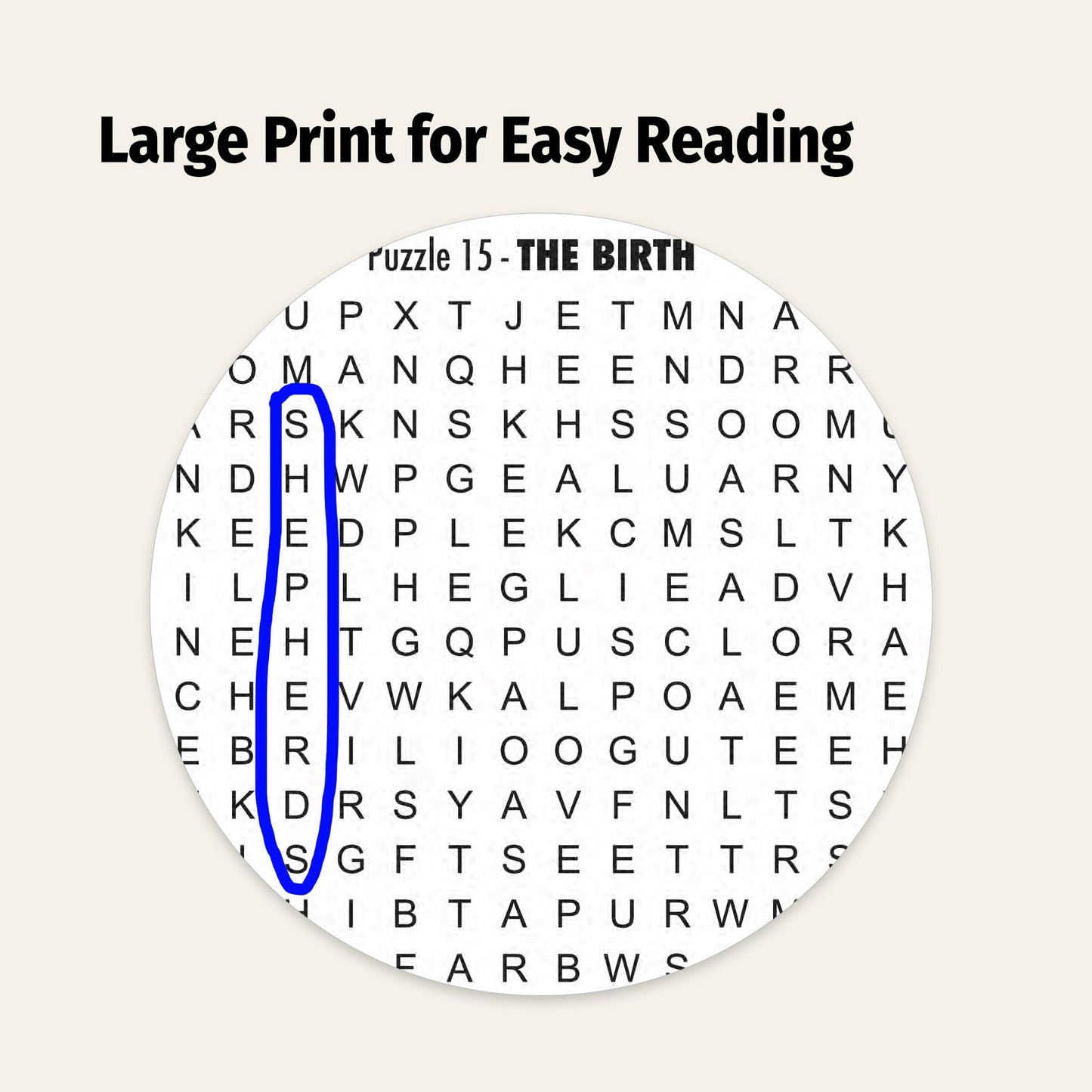 ZOCO - Large Print Word Search Puzzle Books in Bulk (25 Pack) - Bible Games for the Visually Impaired, Kids, Seniors - Dementia Activities - Word Search Gift for Nursing Home Residents