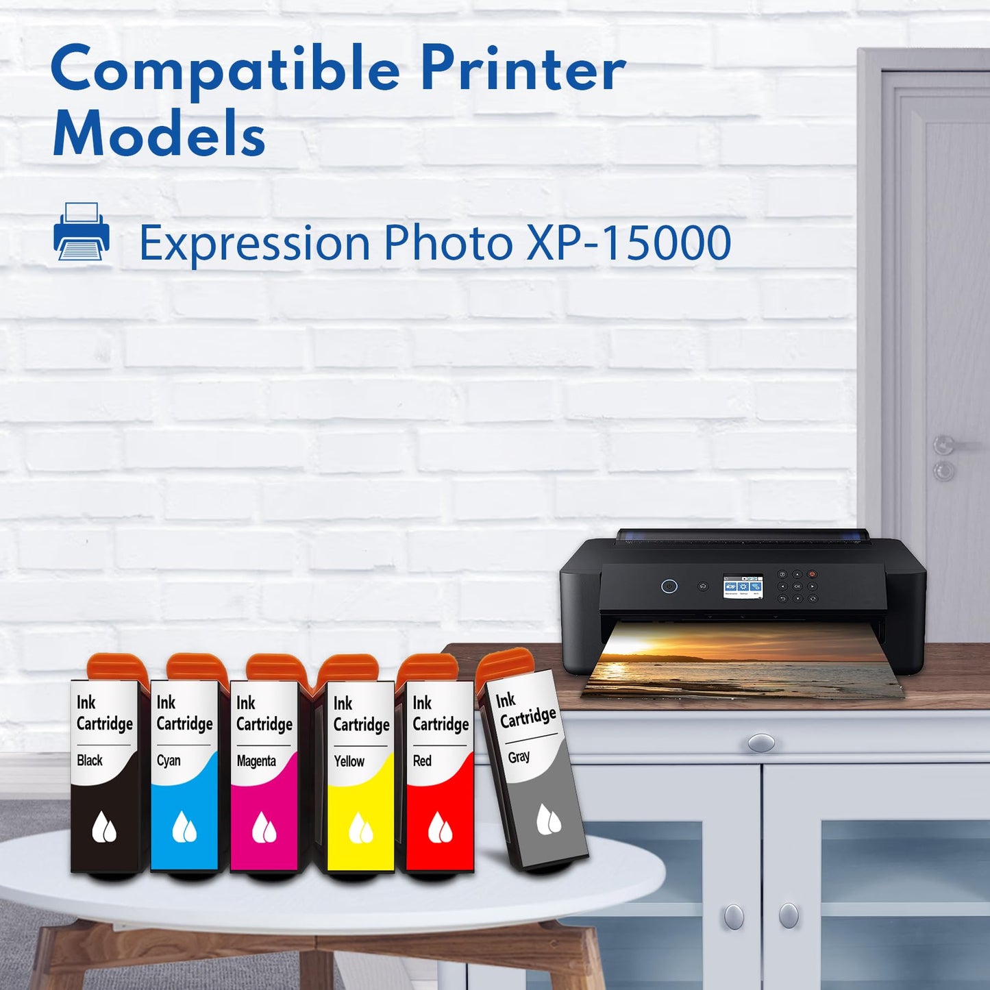 312XL 314XL High Yield Ink Cartridges Combo Pack Replacement for 312XL 314XL Ink Cartridge with Expression Photo XP-15000 XP-8500 XP-8600 Printer (6-Pack, Black/Cyan/Magenta/Yellow/Red/Gray)