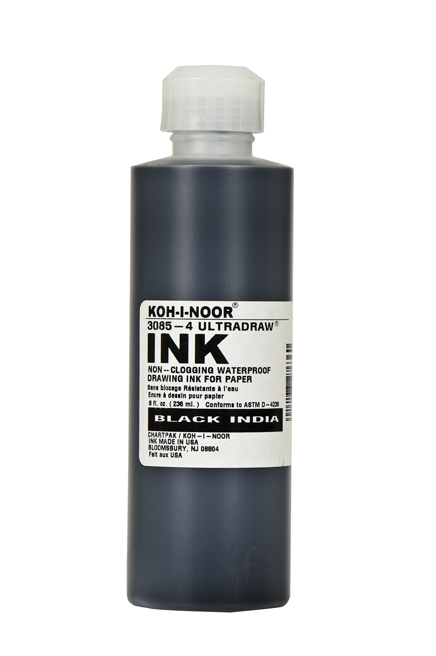 Koh-I-Noor Ultradraw Pigment-Based Ink, 8 Oz. Bottle, Black