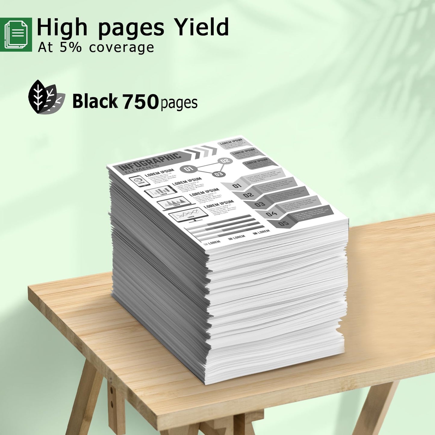 Printer Ink 63XL Black for HP 63 Ink Cartridges |2 Pack 63 XL High Yield Replacements for HP 63 Black Ink Work with OfficeJet 3830 3833 4650 5200 Envy 4510 4520 4512 Deskjet 1112 2130 3630 Printer