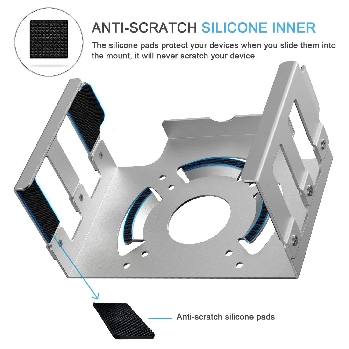 IFCASE Heat Dissipation Design Anti-Scratch Inner Aluminum Under Desk, Wall, Vesa Mount for Mac Studio M4 M3 M2 M1 Max/Ultra (Silver)