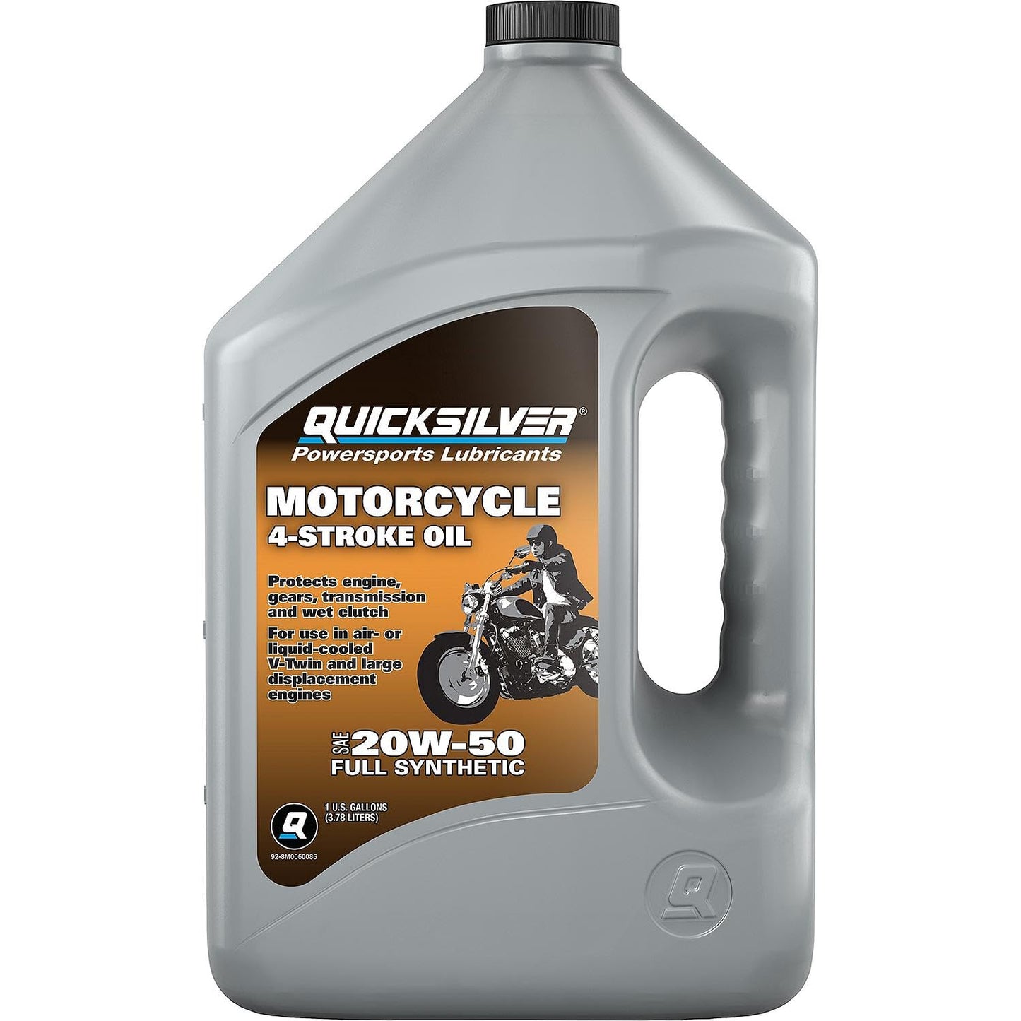 Quicksilver 20W-50 Full Synthetic Motorcycle Oil, 1 Gallon