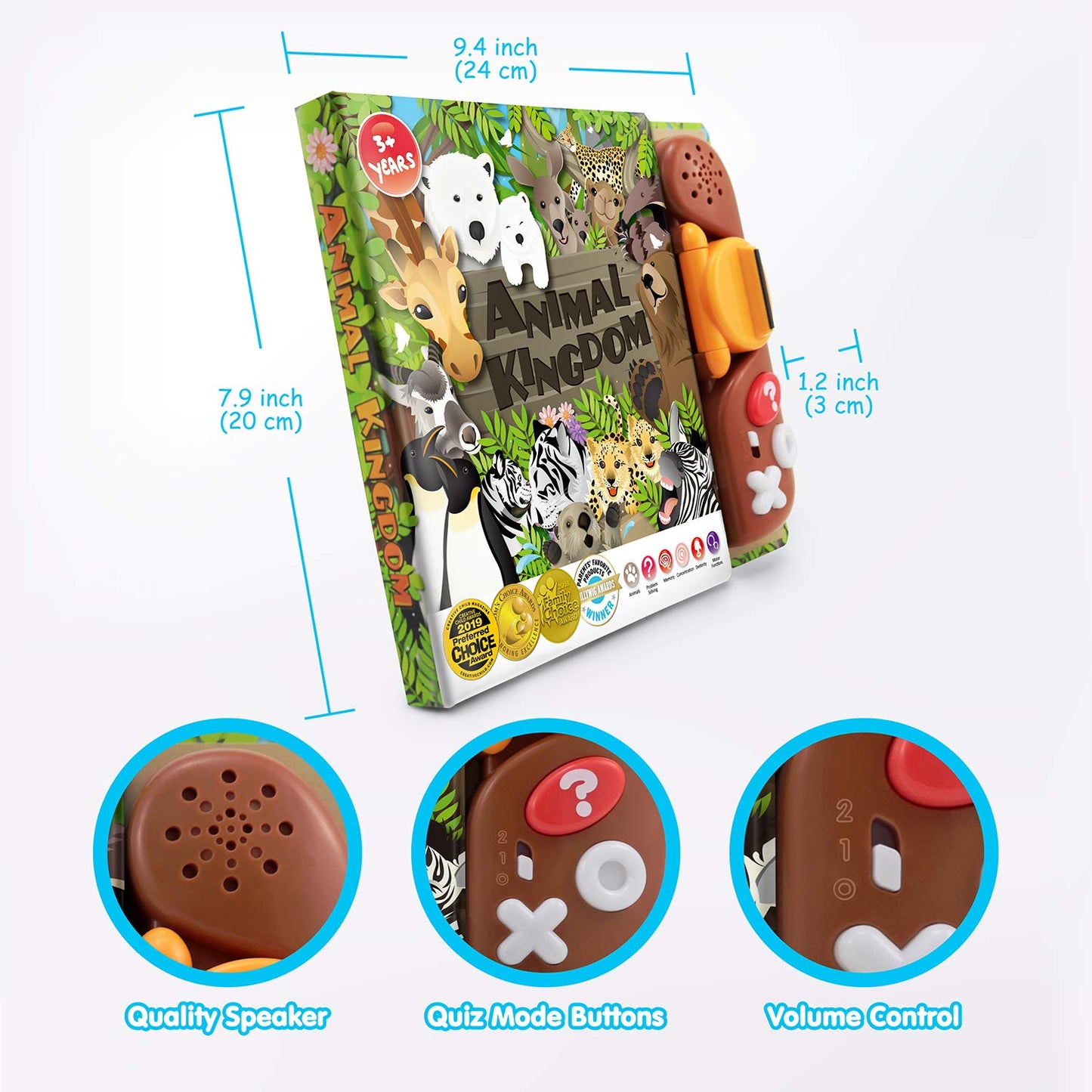 BEST LEARNING Book Reader Animal Kingdom - Talking Animal Sound Kids Book with Quiz Games for Kids Ages 3 to 8 Years Old - Boys and Girls Animal Lovers Birthday Present