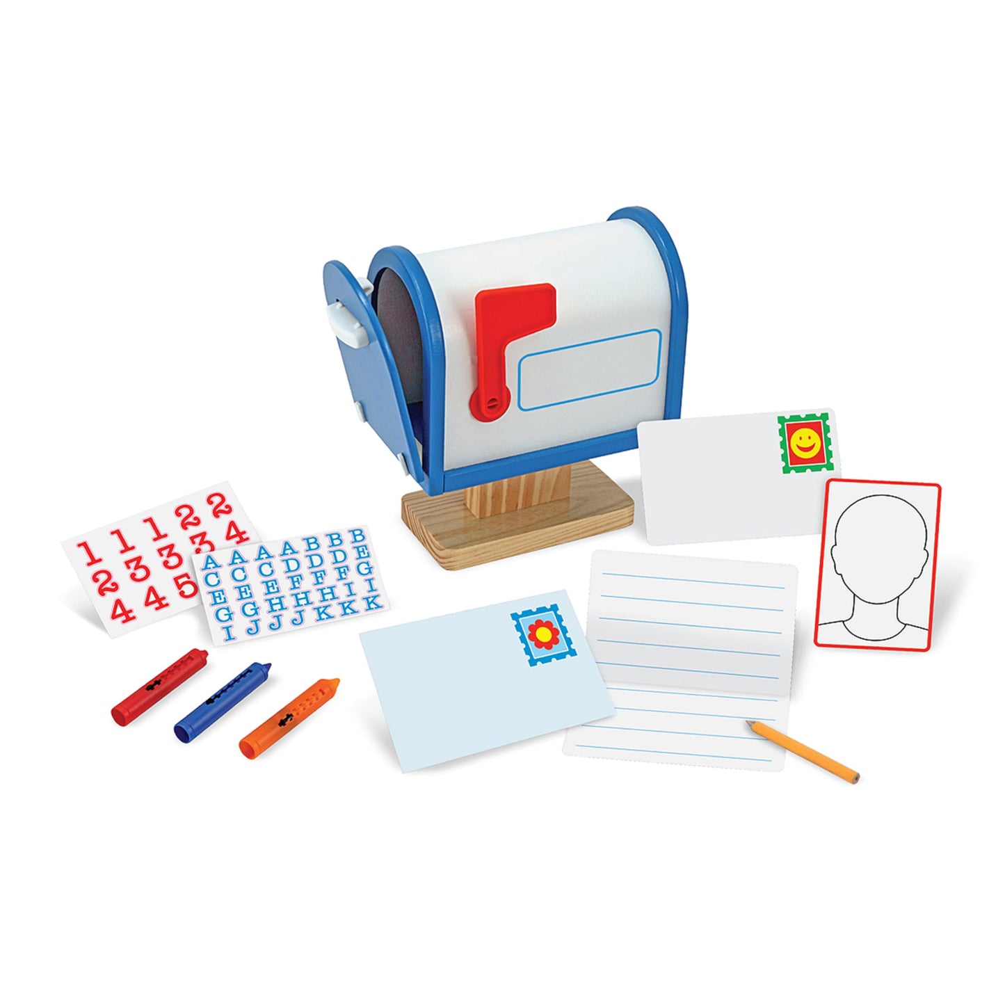 Melissa & Doug My Own Wooden Mailbox Activity Set and Educational ToyKids Toy Mailbox with Reusable Letters and Post Cards, Pretend Play for Preschoolers and Kids Ages 4+