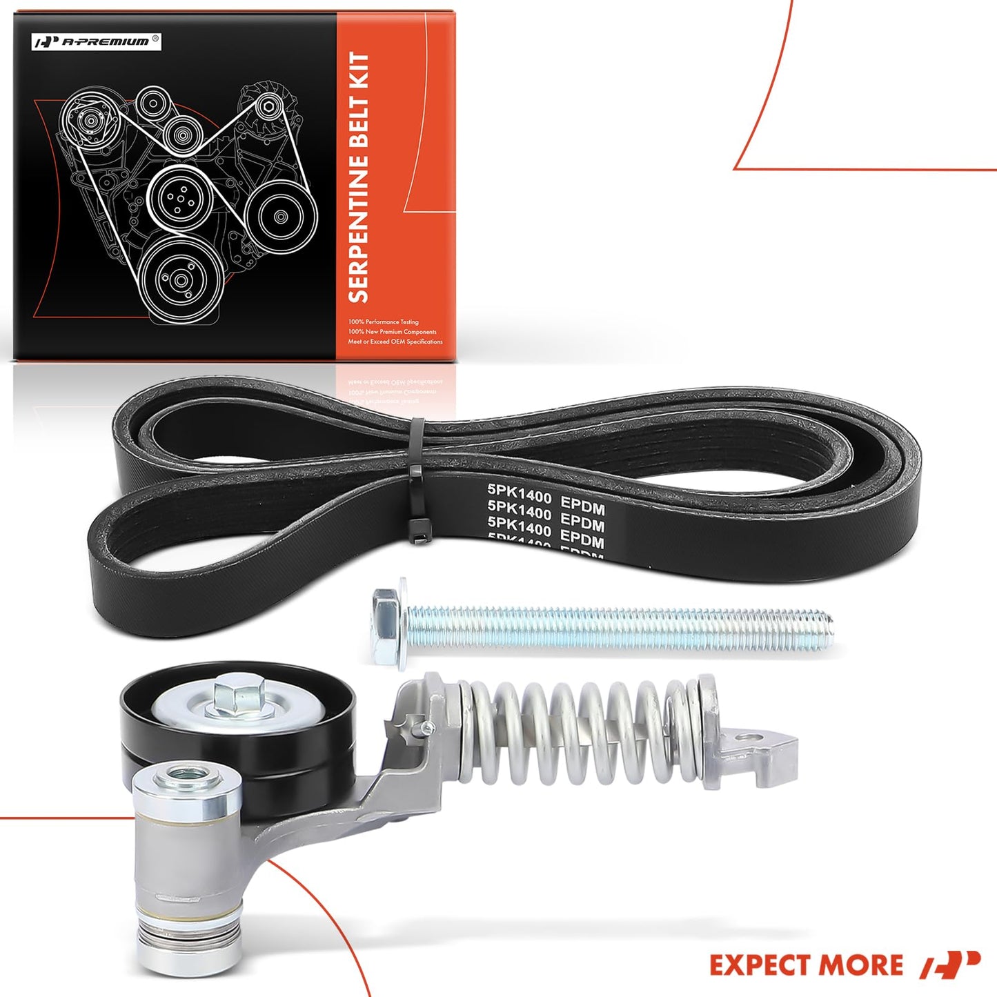 A-Premium Engine Serpentine Belt Drive Kit Compatible with Chevrolet Cruze 2012-2015, Cruze Limited 2016 - DOHC L4 1.4L