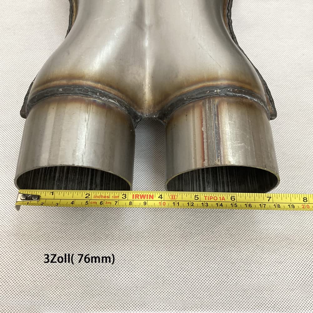 RCCT 3’’ X Pipe-Stainless Steel 409 3 Inch X Pipe Exhaust Fit for Muffler Shop(3 Inch)
