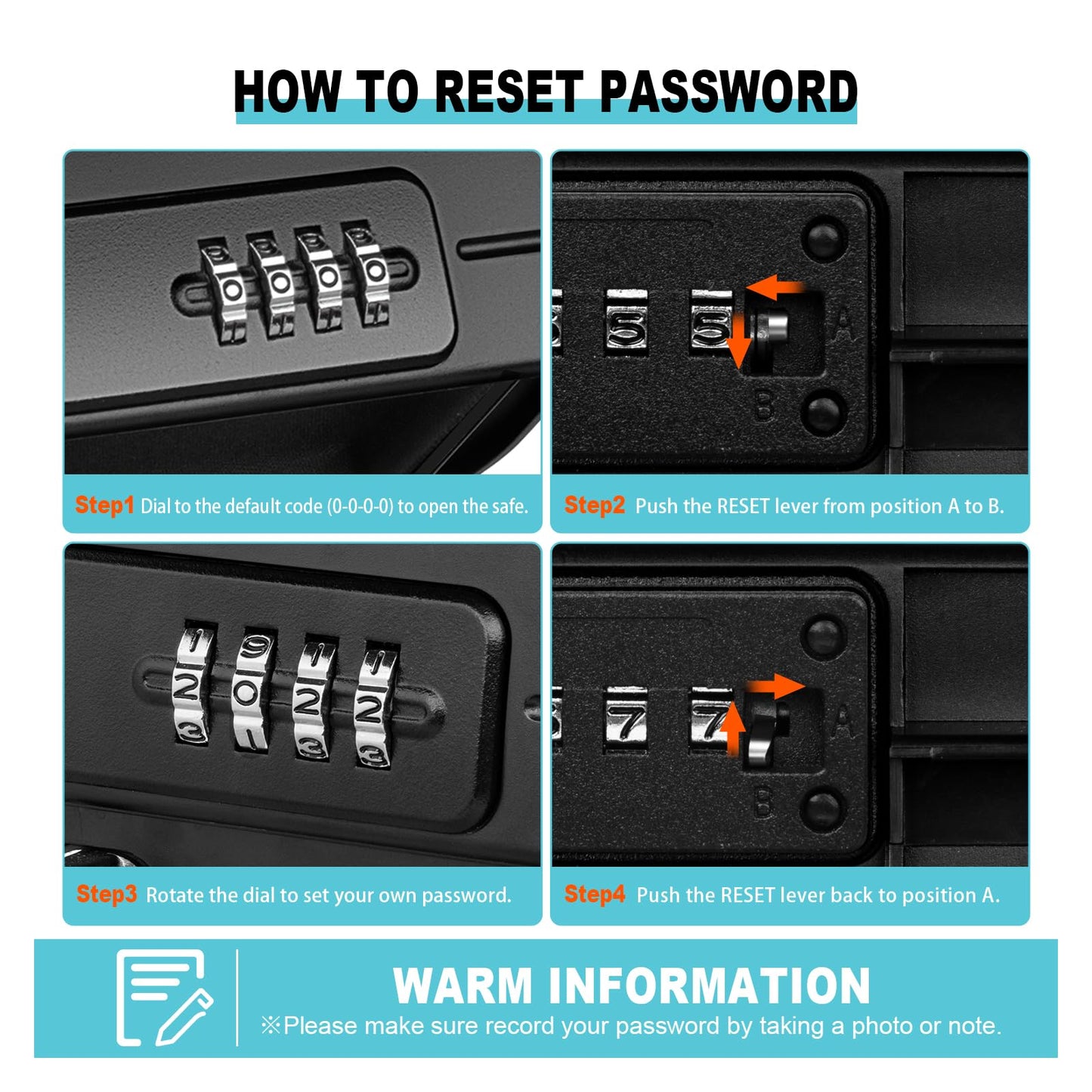 BKNOOU Travel Safe Portable Beach Safe Box Small Combination Safe Anti-Theft Lock Box Safe Waterproof Mini Security Case with Removable Wire Rope Security Box for Home,Office,Hotel,Cars,Travel (Black)