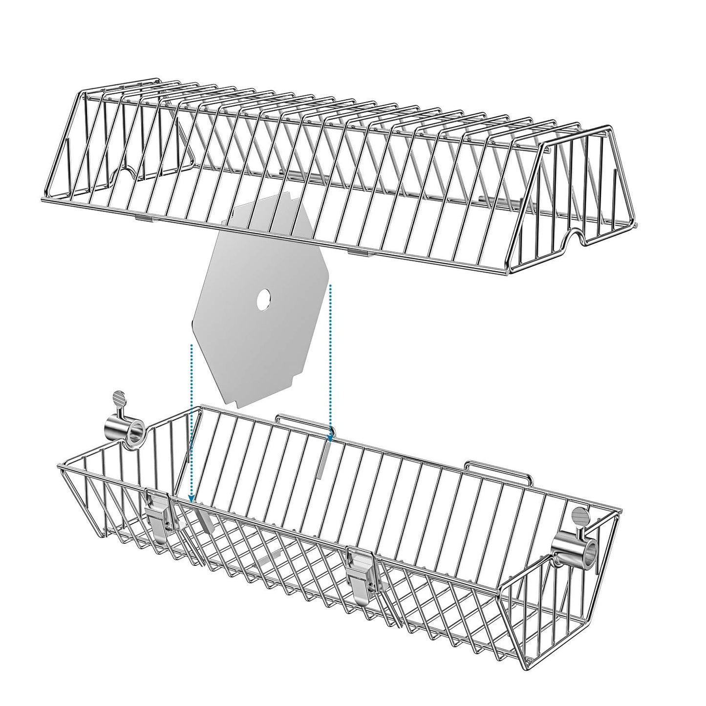 Onlyfire 17-inch Stainless Steel Round Tumble Rotisserie Spit Rod Basket Fits Any Grill