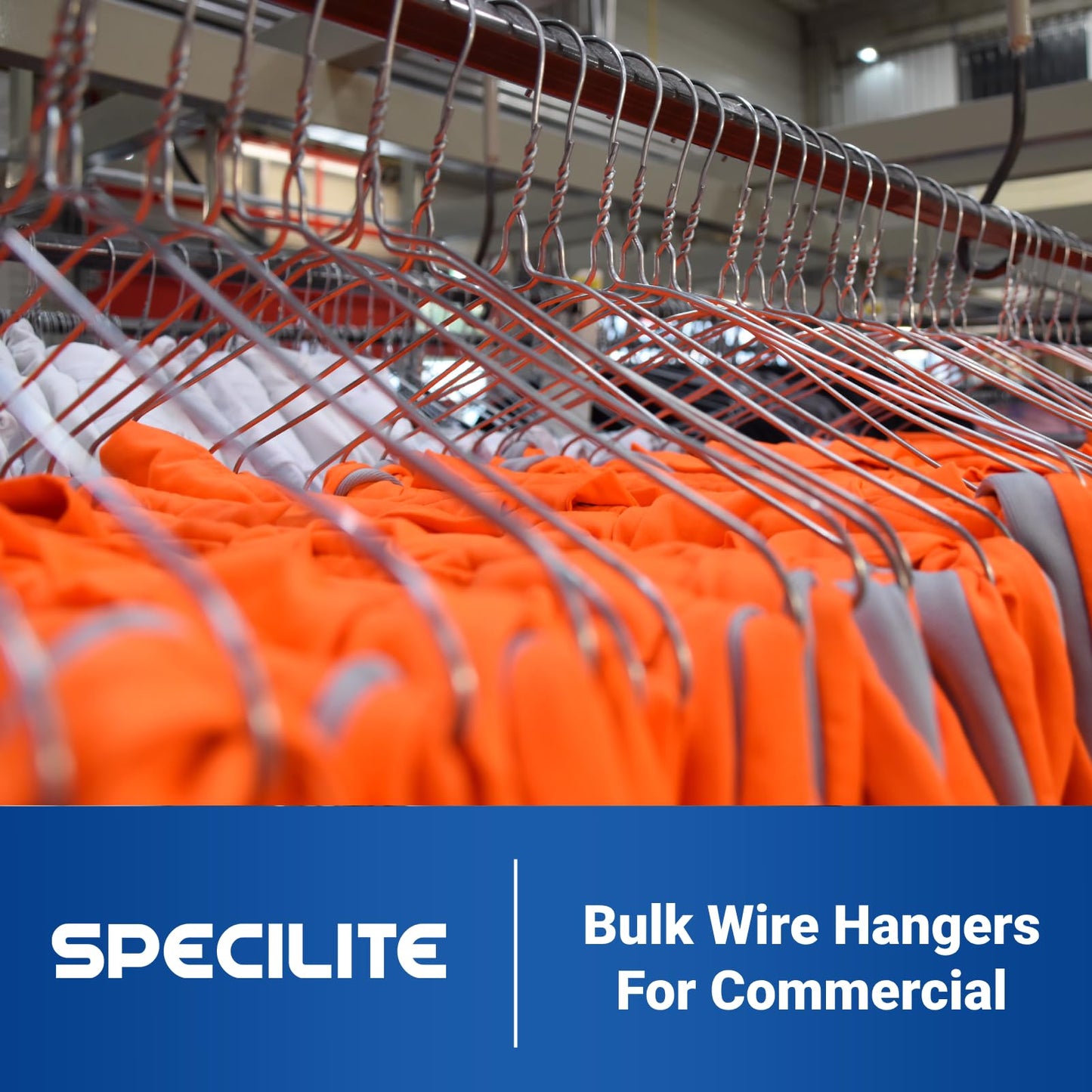 SPECILITE Metal Wire Hangers 100 Pack, Bulk for Commercial and Home, 16 Inch 12 Gauge Ultra Thin for Standard Size Clothes, Coats, Suits, Shirts-Silver