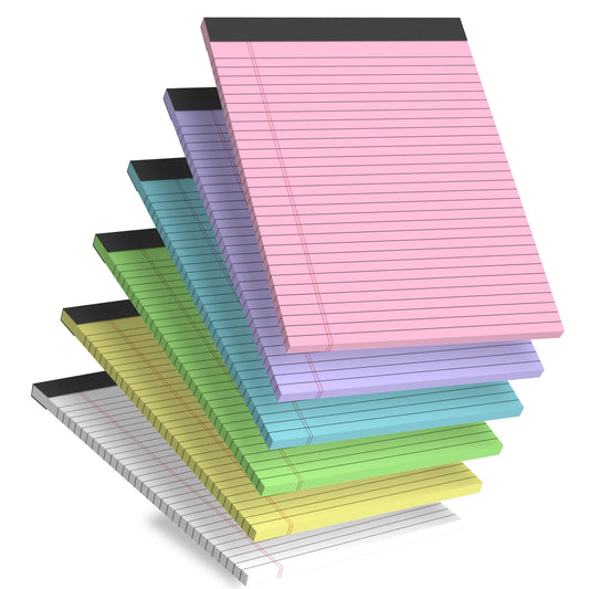 24 Pack Legal Pads 8.5 x 11 Colored Note Pads 8-1/2 x 11 Notepads Lined Writing Pads of Paper 8.5 x 11 in Notepad, 30 Sheets/Pad,Multicolor Perforated Lined Paper for Study Office to-Do Lists