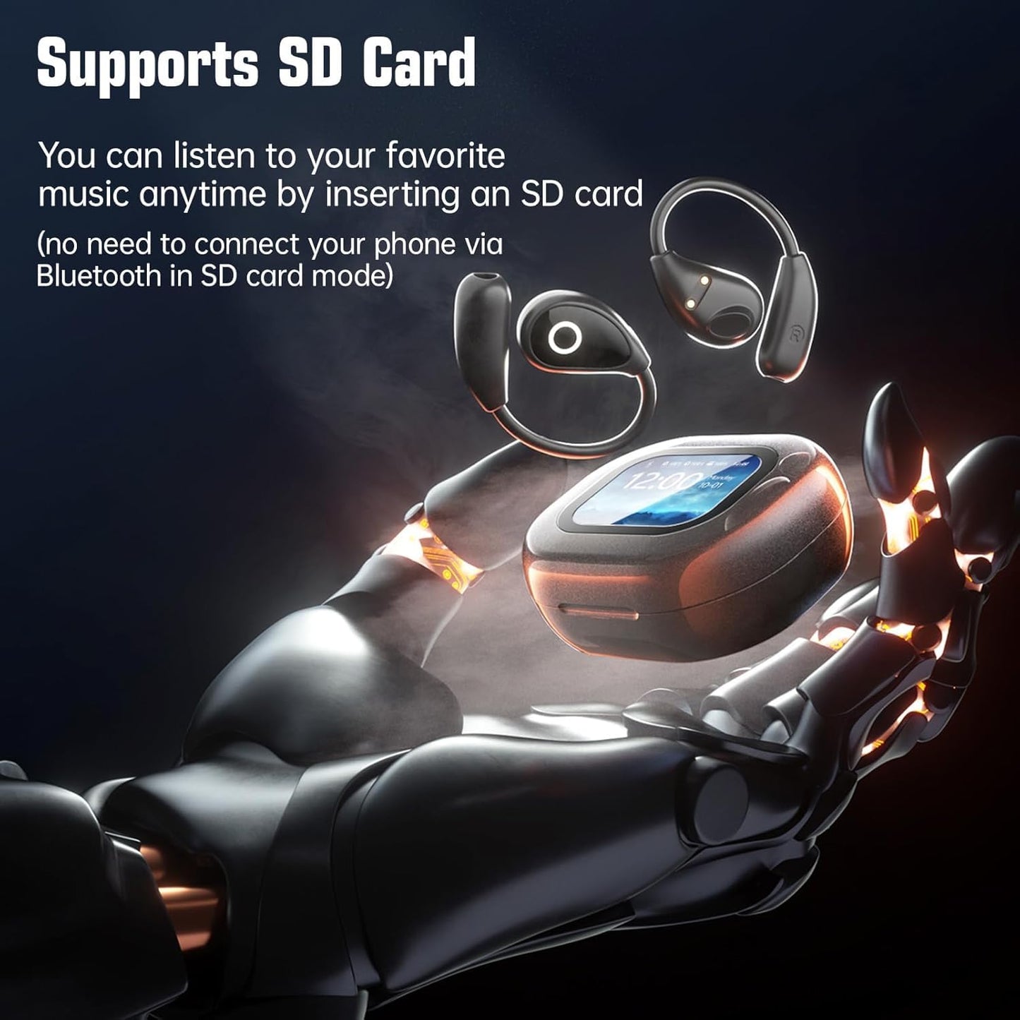 AI Language Translation Earbuds, LCD Touch Screen OWS Real-Time Translator for 144 Languages & Accents Headphones Translator Ideal for Travel Business Learning Translation Device Earphone