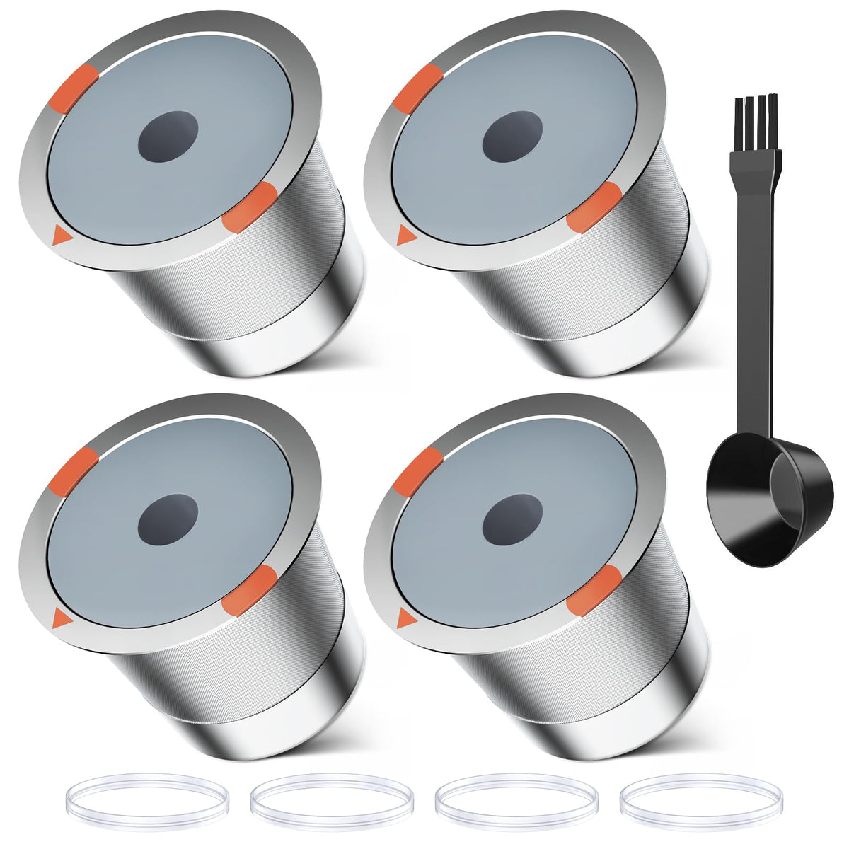 Reusable k Cups for keurig 2.0 1.0,Universal stainless steel Refillable k Cups Filter Use for Keurig all most of coffee Makers brewers(4pack)…