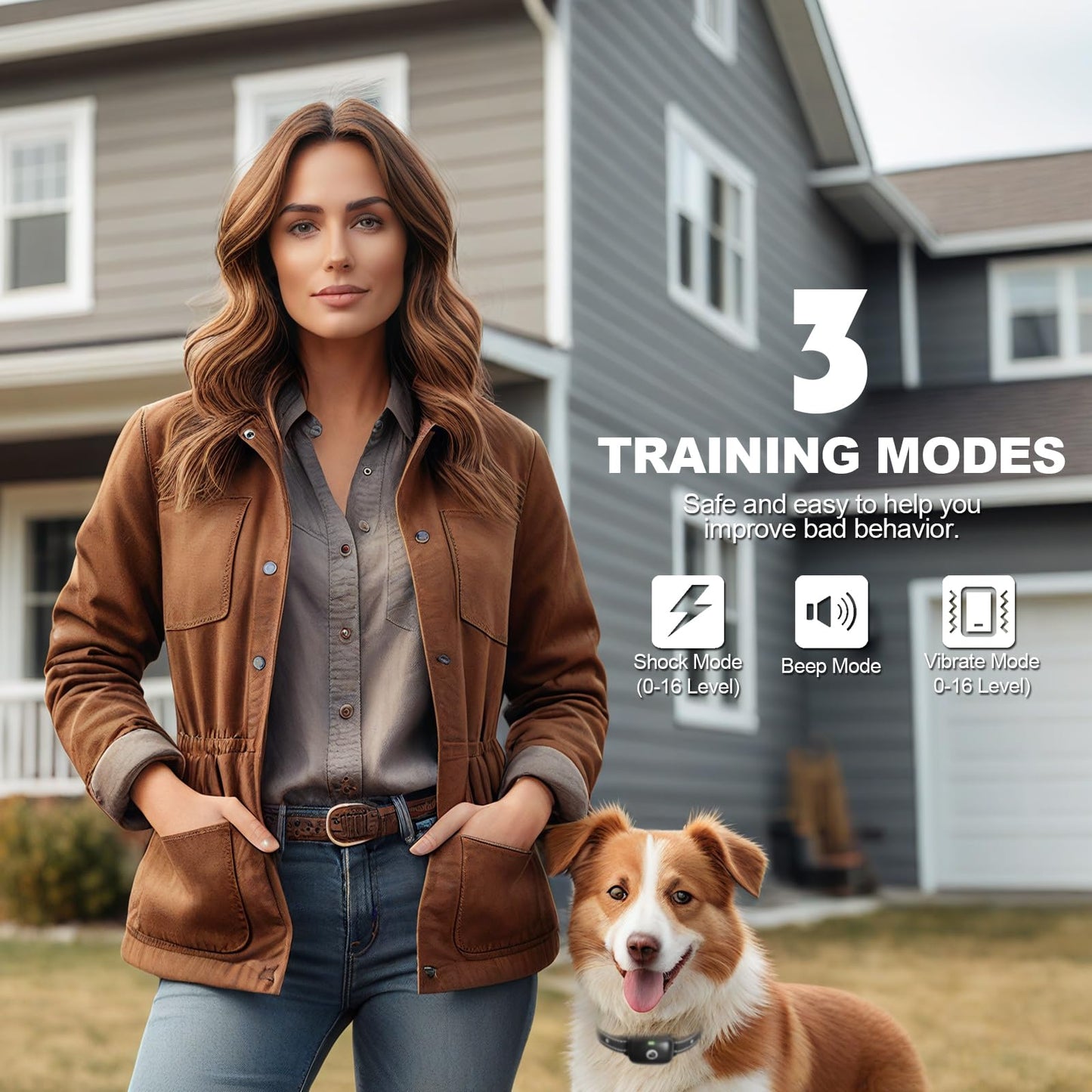 Heaflex Dog Training Collar, Electric Dog Collar with 2600FT Remote Range, Rechargeable & Waterproof, 3 Training Modes, Security Lock, Ideal for Dogs of All Breeds, Sizes
