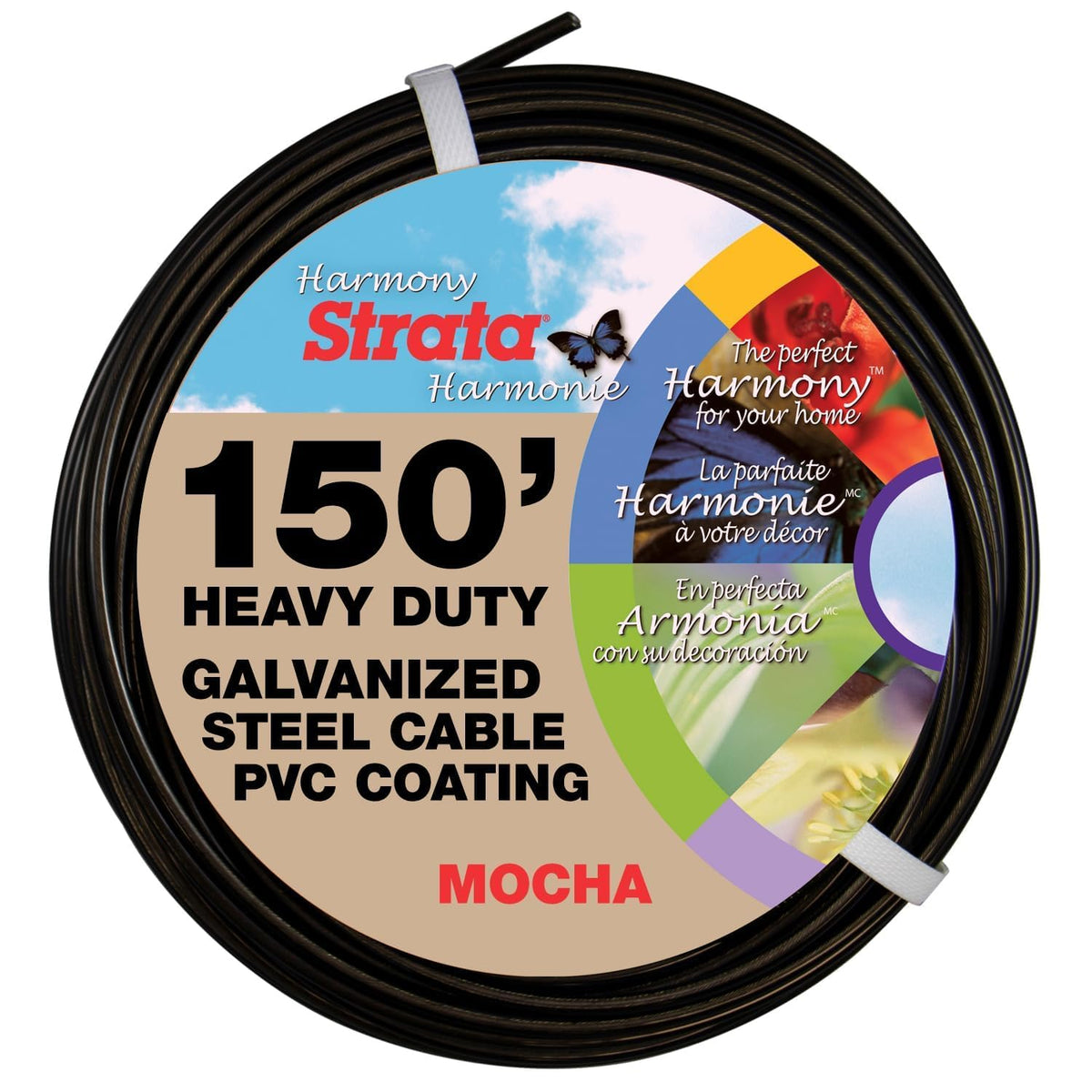 Strata Heavy Duty Clothes line for Drying Clothes, Linen, and Laundry Items – 150 Feet Rustproof Indoor and Outdoor Clothesline for Home (Mocha)