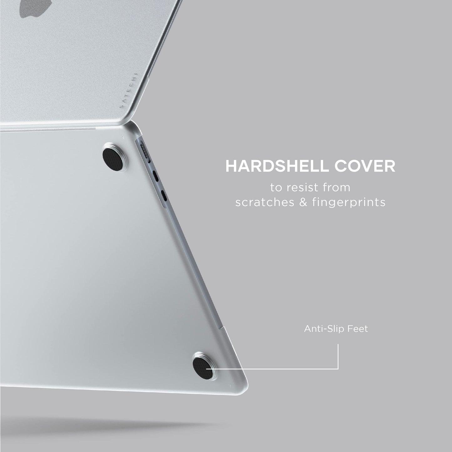 Satechi Eco Hardshell Case, MacBook Air 13 inch Case M4/M3/M2, Slim & Lightweight, Hub-Friendly Design - Clear