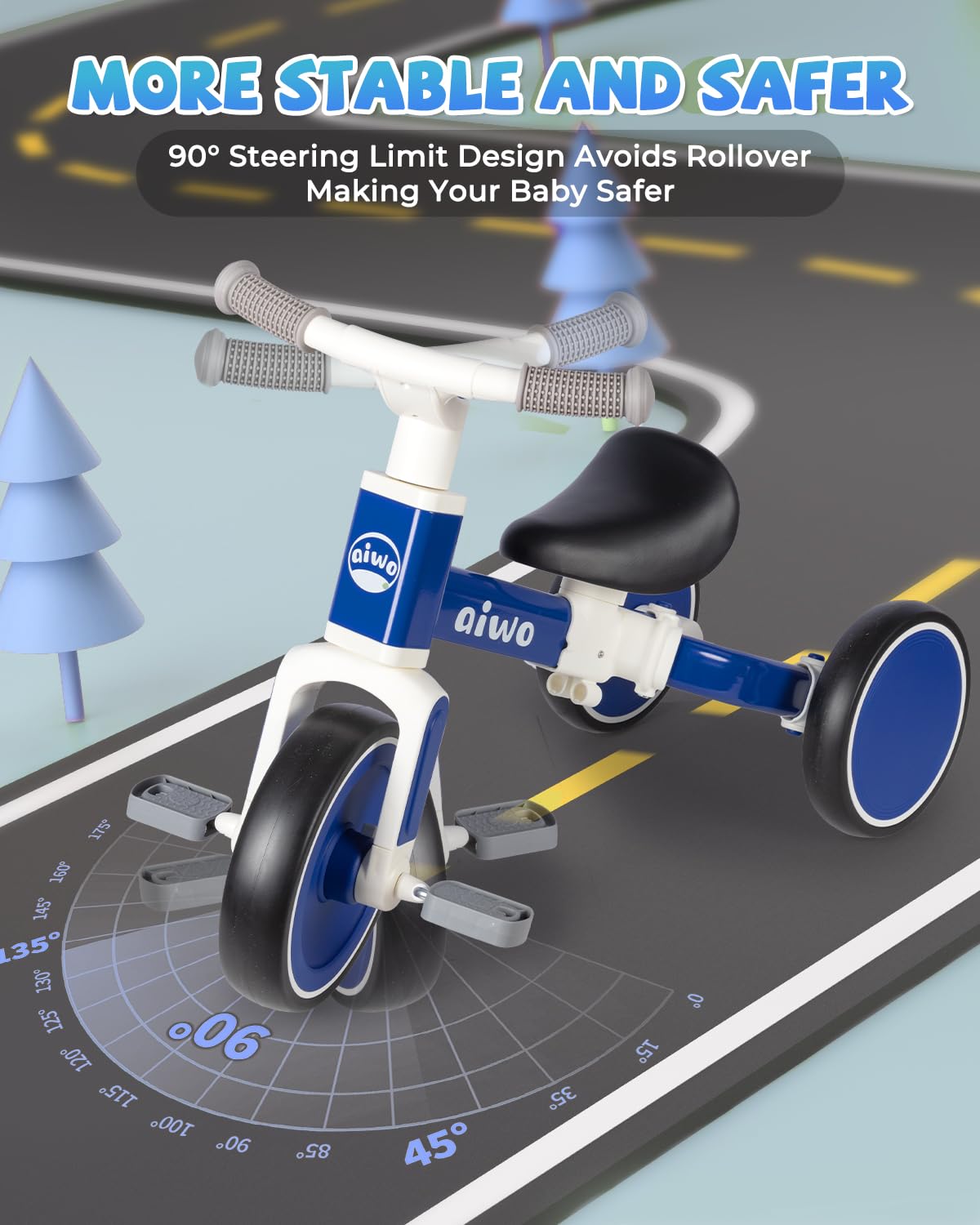 aiwo 4in1 Tricycle for Toddlers 1-3, Toddler Balance Bike for 1 to 4 Year Old Boys Girls First Gift, Ride-on Toys Toddler Bike Kids Tricycle