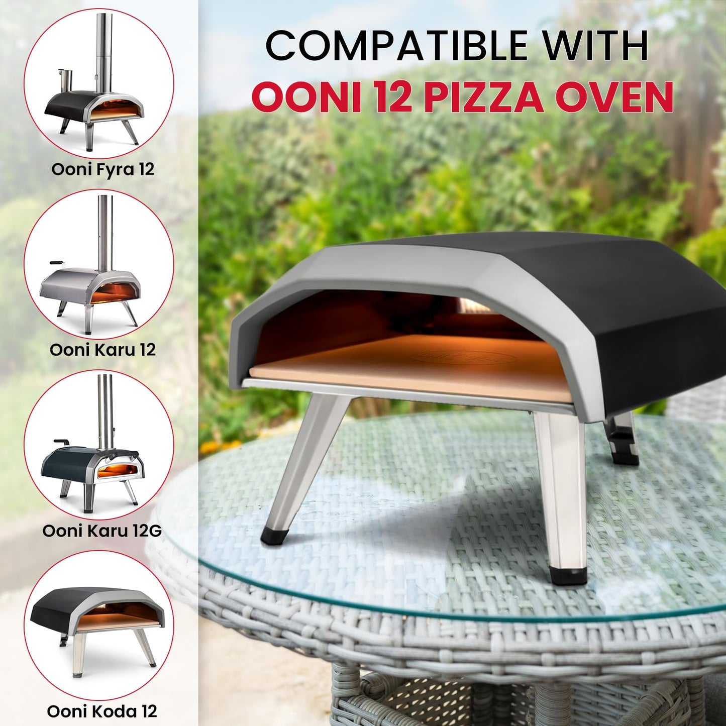 Unicook Pizza Stone for Oven and Grill, 13 inch Square Heavy Duty Ceramic Pizza Pan, Thermal Shock Resistant Baking Stone for BBQ and Grill, Making Crispy Pastry, Bread, Cookie and More
