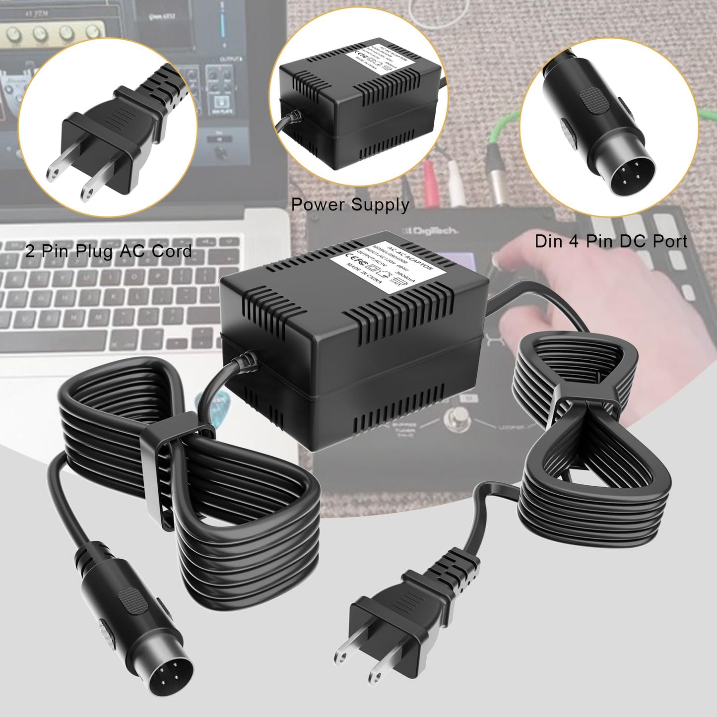 9V AC Adapter Power Supply for Korg Digital Piano Synthesizer & Digitech Effects Pedal – Compatible with KM2 Mixer Karma N1 N1R N5 N5EX TR TR88 Triton KA143 i5M Triton TR88 RP500 Whammy RP21D