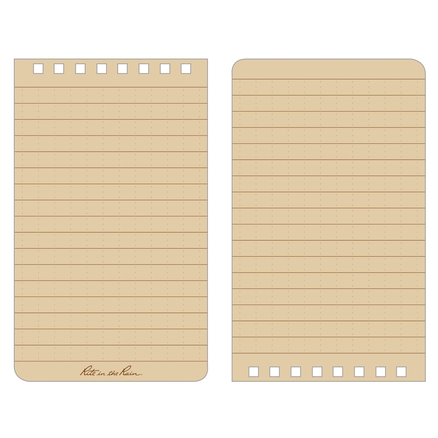 Rite in the Rain Weatherproof 3" x 5" Top-Spiral Notebook Kit: Tan Cordura Fabric Cover, 3" x 5" Tan Notebook, and an Weatherproof Pen (No. 935T-KIT)