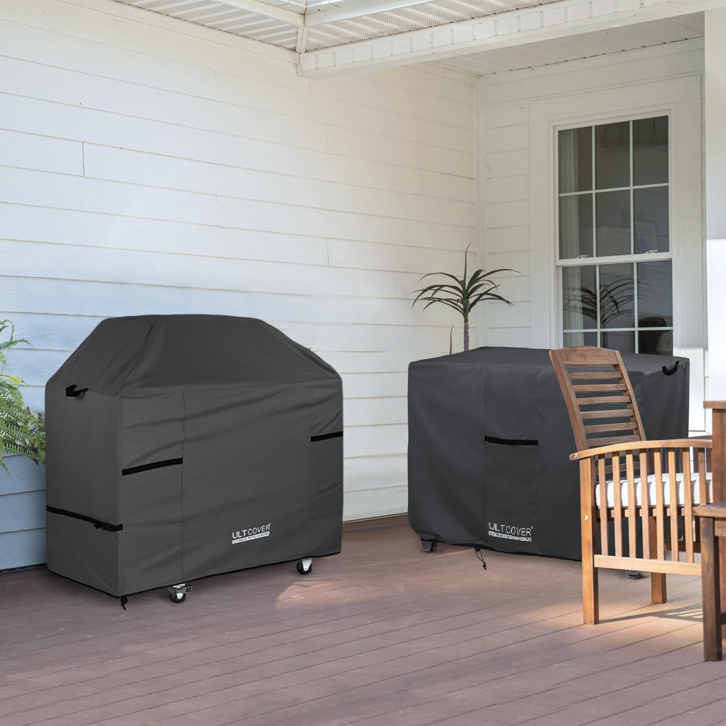 ULTCOVER Gas Grill Cover 58 inch for 3-5 Burner Propane Barbecue Grills Waterproof BBQ Cover Fits Most Grills Weber Nexgrill Char-Broil Brinkmann, Black