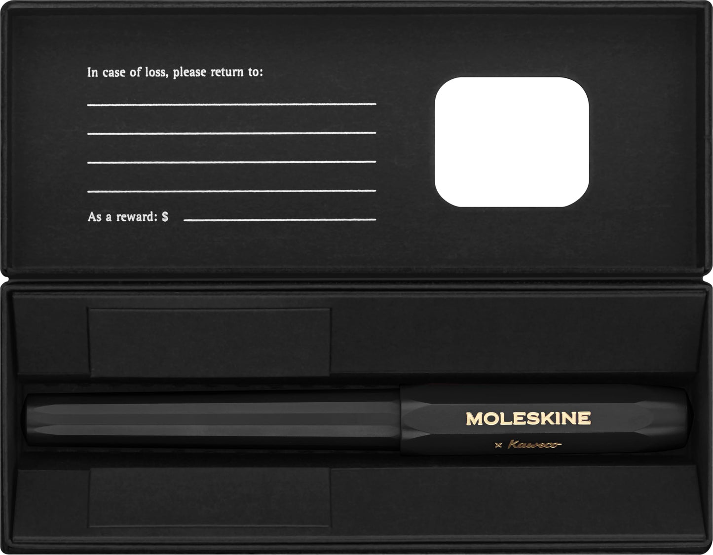 Moleskine x Kaweco, Fountain Pen, Medium Nib, Black with Blue Ink