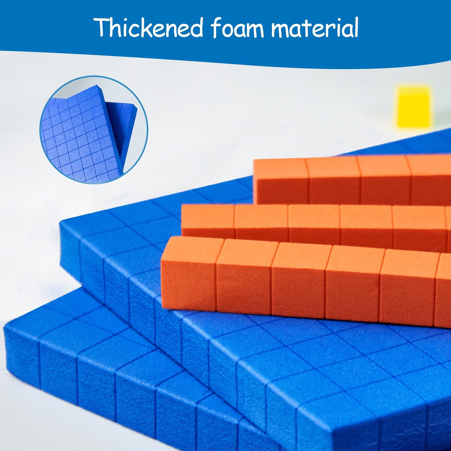 stochastic box Foam Base Ten Blocks for Math, Place Value Blocks,Early Counting Manipulatives, Math Cubes for Kids Math Learning Tools in School Home