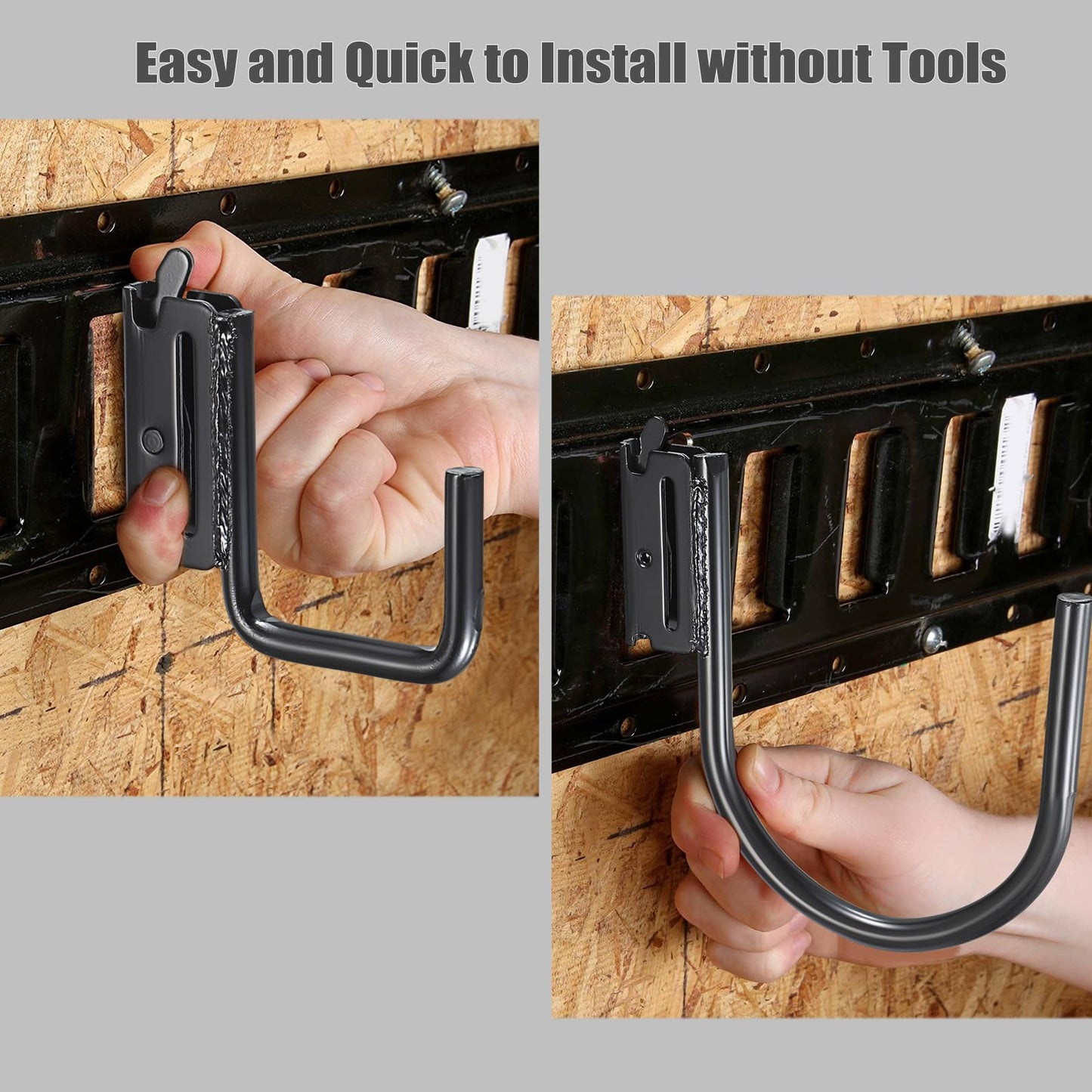 BTSKY 10 PCS E Track J Hooks with 2" and 4", Large Steel J Hook Tie Down Accessories, Heavy Duty X Track Steel Hanger for Enclosed Trailer, Cargo Van,Semi-Trucks Trailer, Black (Round and Square)