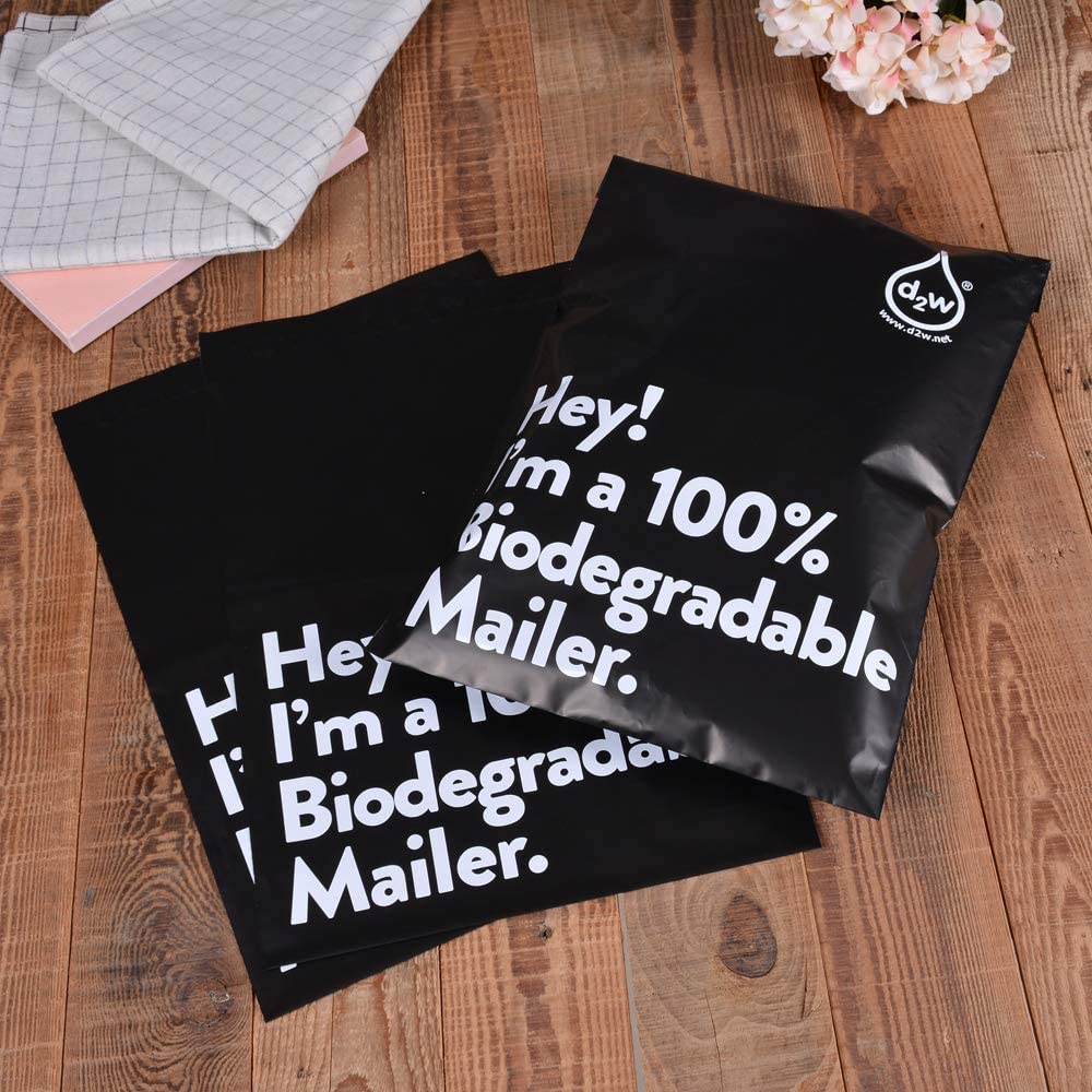 12x15.5 inch, Compostable & Biodegradable Envelope Shipping Poly Mailers, 100 Count Eco Friendly Alternative to Poly Mailing Bag | 100% Recyclable | D2W Certified