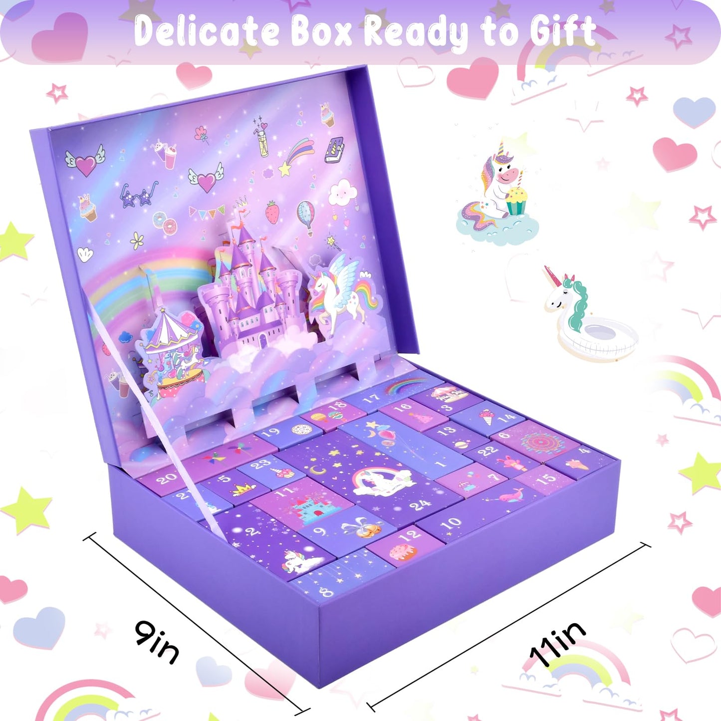 Advent Calendar 2025 for Girls, Christmas Countdown Calendar with 24 Unique Jewellery Gifts, Including Hair Accessories, Jewelry, Hair Clips, Beautiful Bracelets, Cute Ring, Stickers, Coin Purse