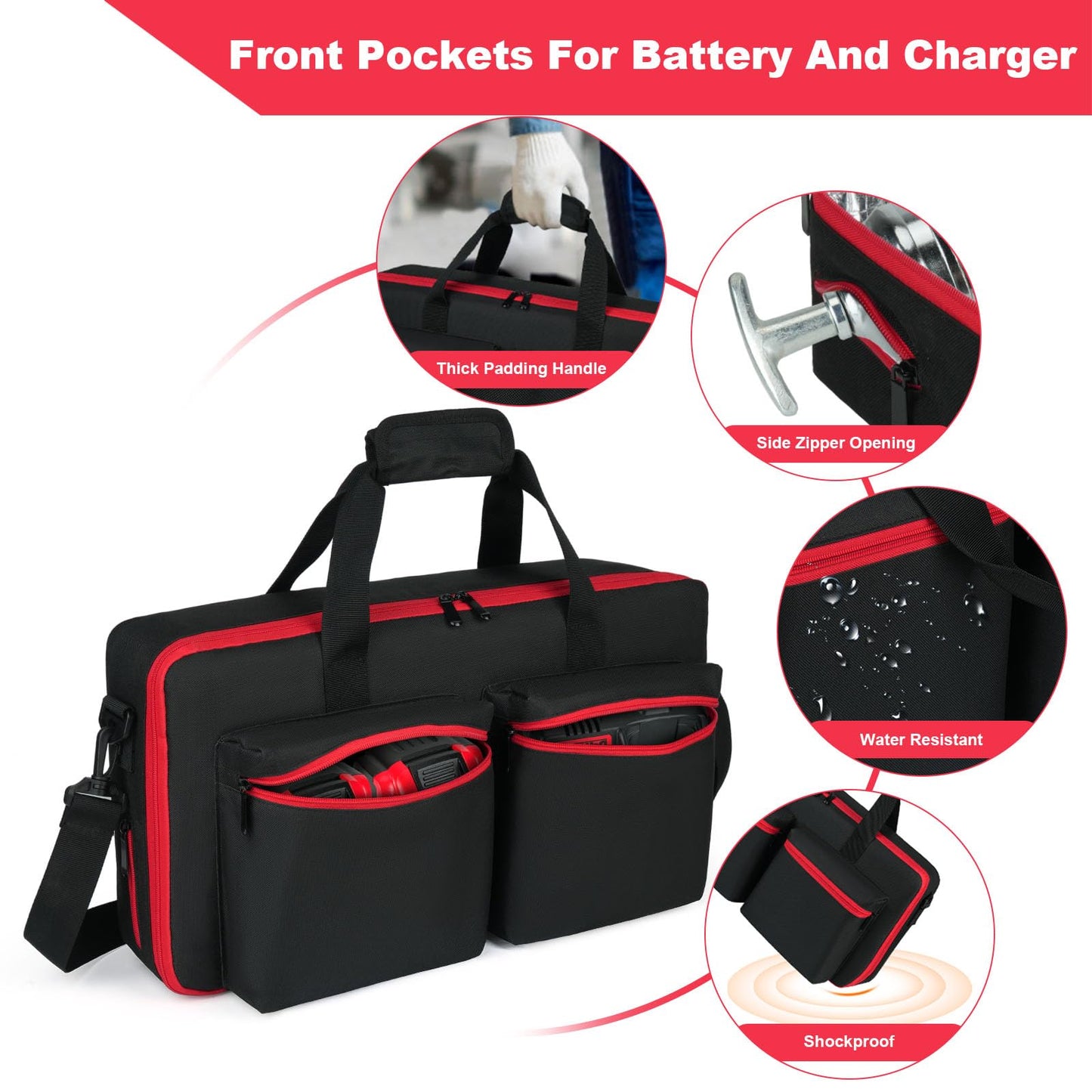 Grease Gun Case Compatible with Milwaukee M18 2646-20/Milwaukee M12 2446-20/Dewalt DCGG571B Grease Gun Kit, Portable Carrying Bag Compatible with Milwaukee M18 Battery and Charger, Case Only