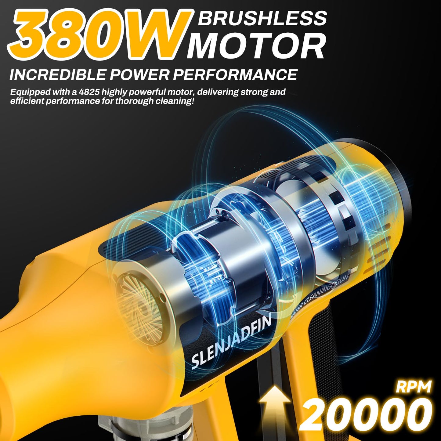 Cordless Pressure Washer for Dewalt 20V Battery 700 PSI Portable Handheld Power Washer with 6-in-1 Nozzle Foam Cannon for Car Floor Fence Wall Cleaning (Battery Not Included)