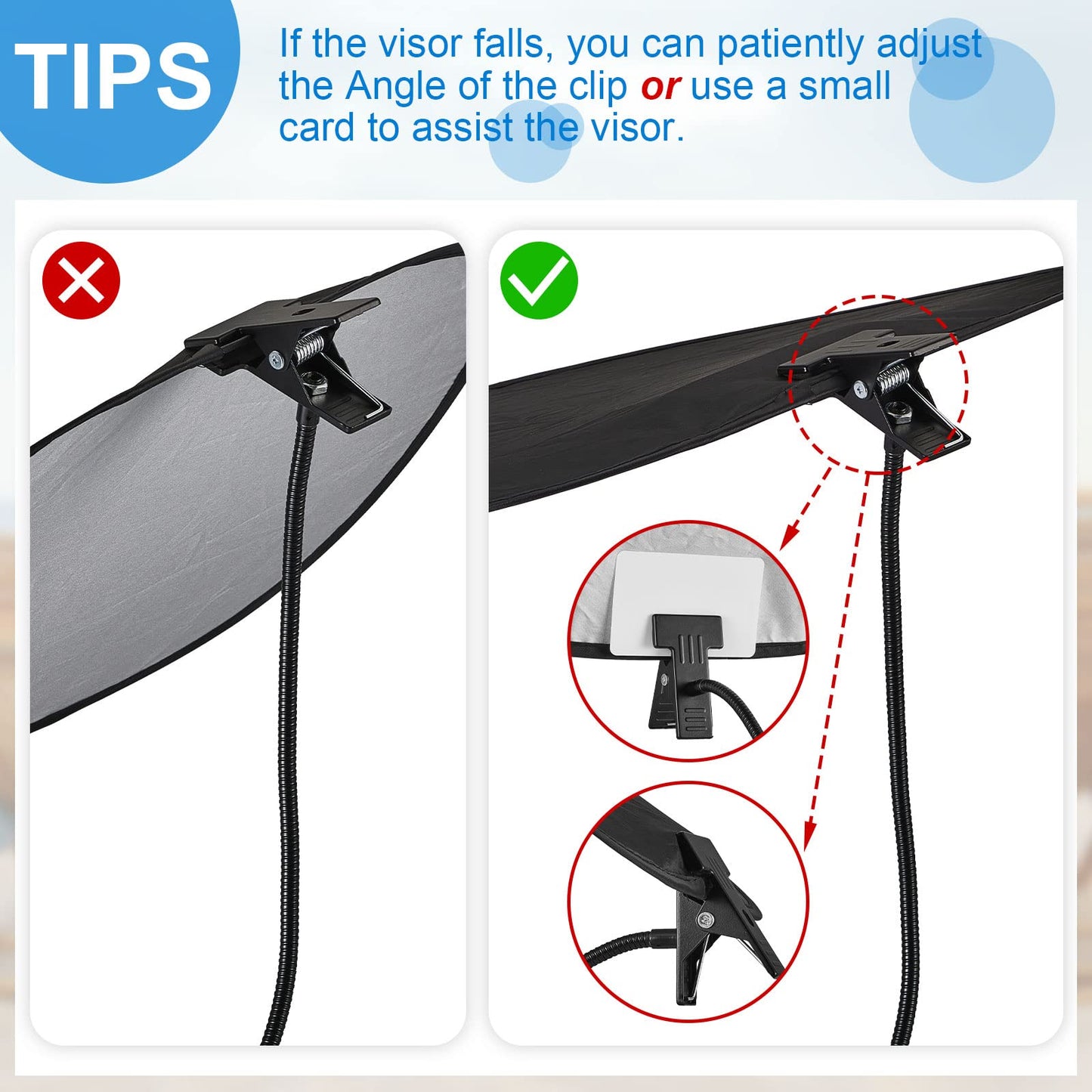 2 Pcs Laptop Sun Shade, Laptop Visor for Working Outside with Flexible and Adjustable Clips Stand Shade Cover for Notebook Portable Computers Beach Chairs, Pets and Strollers