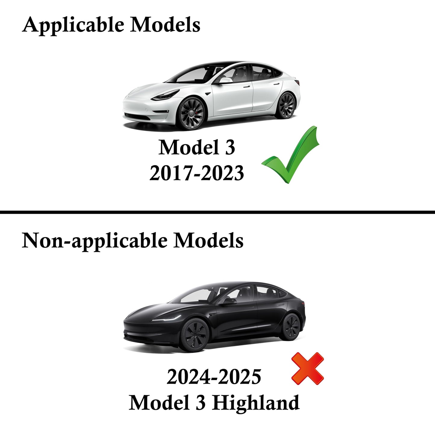 Leikaendi Front License Plate Holder for Tesla Model 3 2017-2023, No Drill No Adhesives Front Licence Frame Plate Bracket Metal Mounting Kit Accessories【Not Fit 2024-2025 Model 3 Highland】