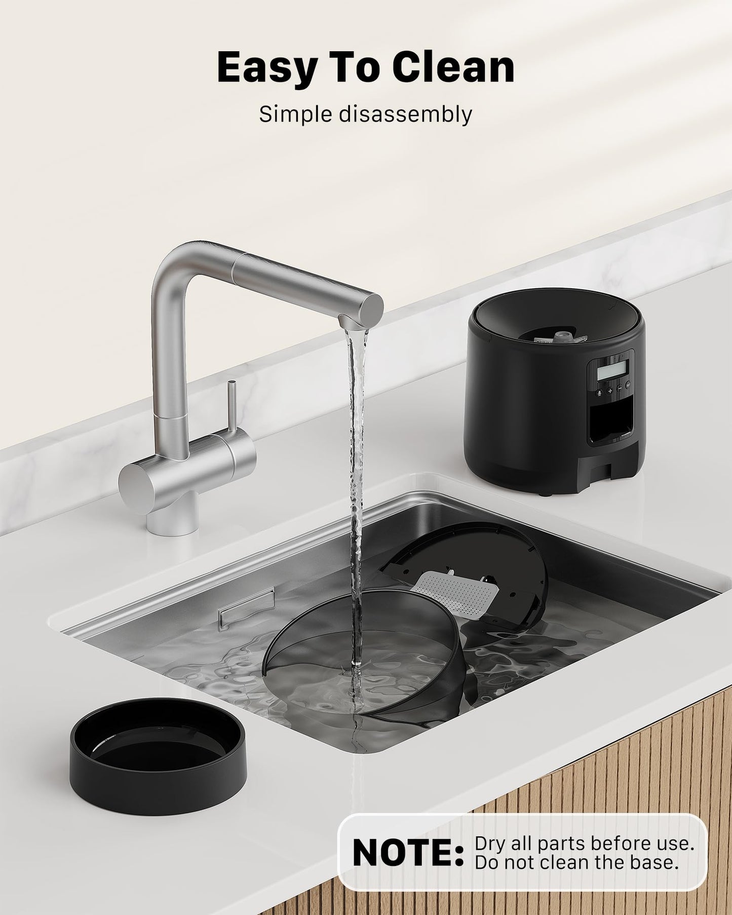 BEMOONY Automatic Cat Feeder 5L, Cat Food Dispenser with 1-6 Meals, Customized Feeding Schedule for Cats & Dogs, Dual Power Supply, Double Lock, 10s Voice, 3L Cat Feeder Including Desiccant Bag