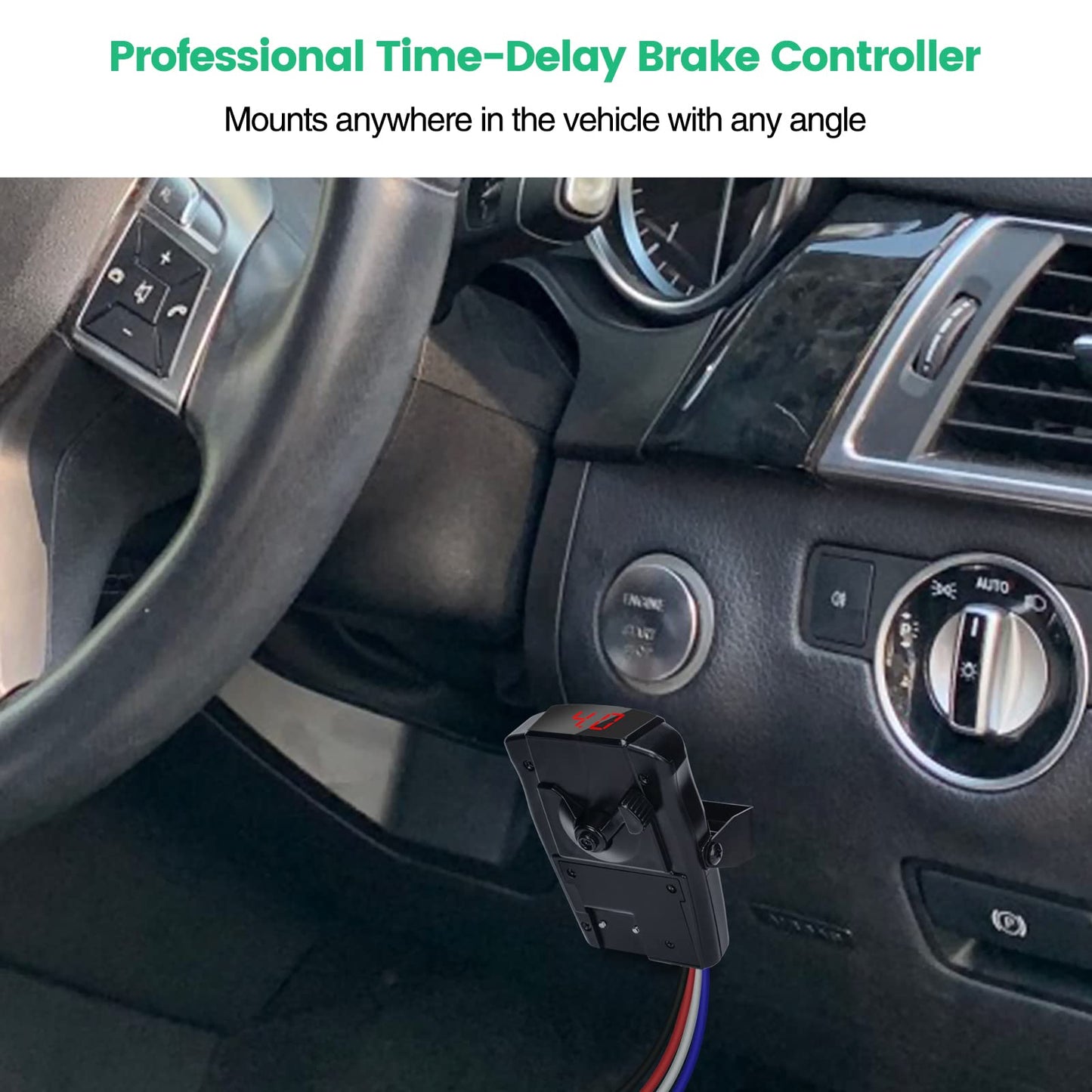 briidea Trailer Brake Controller, Time-Delay Brake Controller for 1-4 Axle Trailers, Safety Protection with Overload/Short-Circuit Alerts for Light-Duty & Occasional Towing