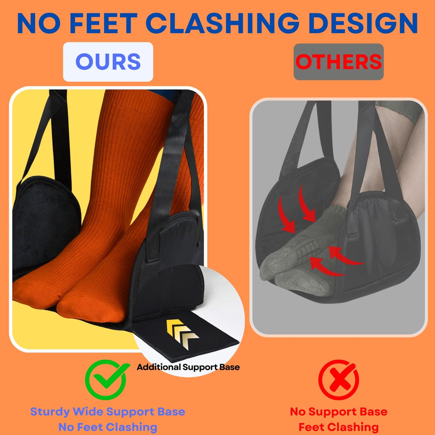 Airplane Foot Rest(2 Pack), Foot Hammock Airplane to Relax Your Feet, Office Footrest Foot Hammock for Plane Travel, Airplane Footrest for Long Trip, Plane Foot Rest Hammock, Travel Accessories