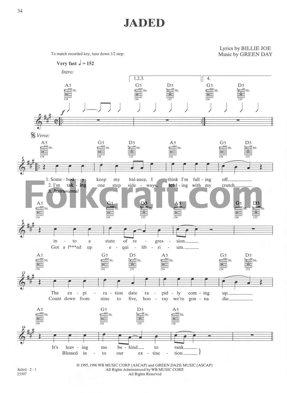 Green Day - Easy Guitar Anthology | Guitar Tablature Songbook with 20 Greatest Hits | Easy Guitar Sheet Music with Lyrics Chords and TAB | Punk Rock Guitar Songbook for Players