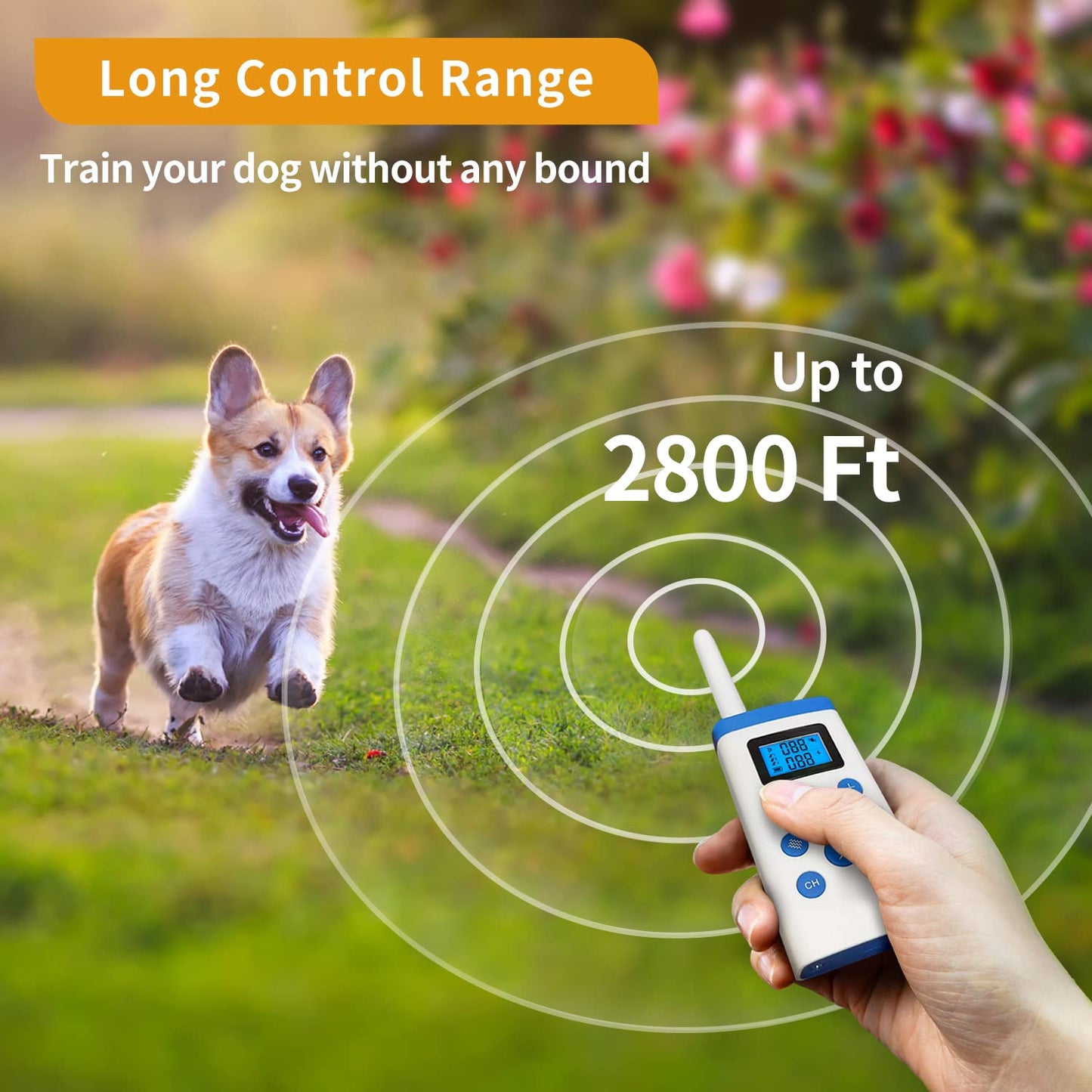 PetJoy Automatic Bark Collar for Large Dogs, Shock Collar with Remote and Auto Modes, Dog Shock Collar for 3 Dogs, Bark and Training Collar Combo - Remote 3600 Ft