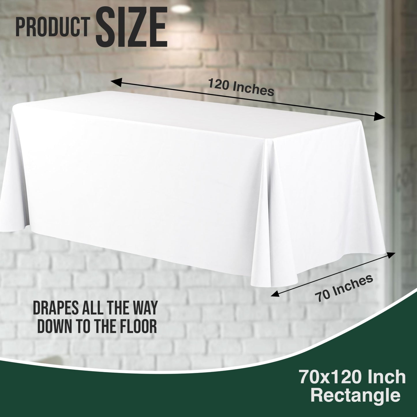 12 Pack White Plastic Table Cloth - 70 x 120 Inch Rectangle Disposable Tablecloth for Parties - Rectangle Tablecloth - Disposable Table Cloths for Parties - Great for Picnics And Formal Events