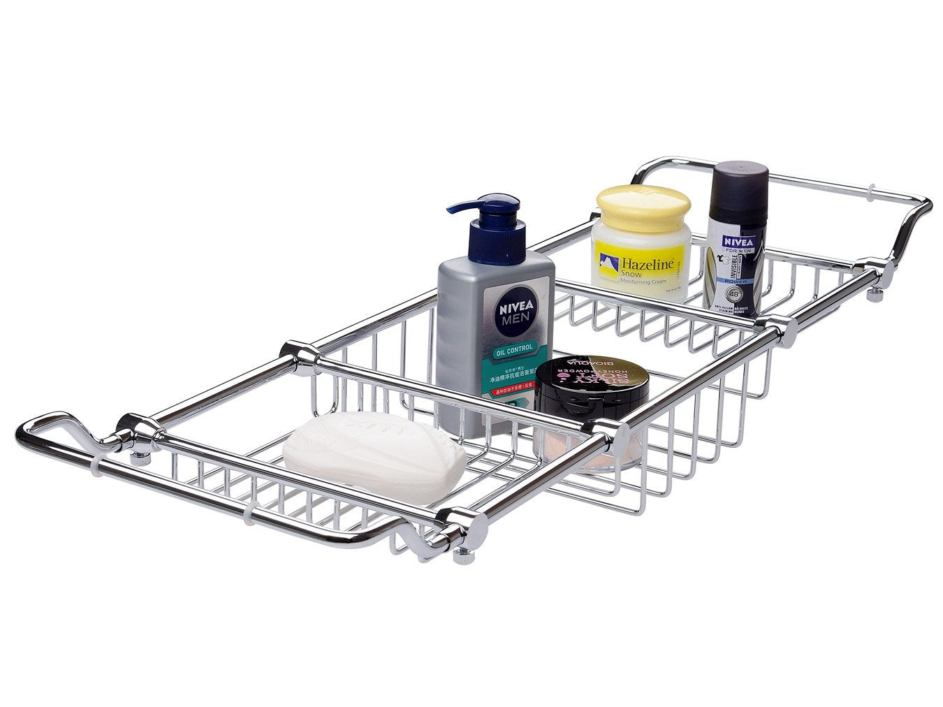 Brass Over Bathtub Racks Expandable Bath Caddy for The Elegant Tub Chrome Polished