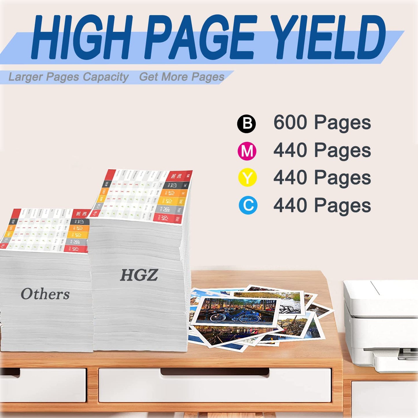 HGZ 18 Color Compatible Ink Cartridge Replacement for Brother LC103 Compatible with Brother MFC J870DW J450DW J470DW J650DW J4410DW J4510DW J4710DW J6720 (6C+6M+6Y)