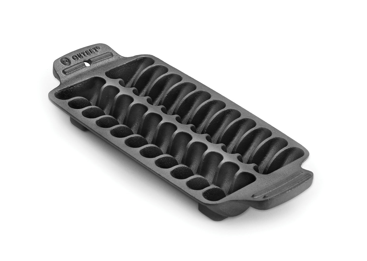 Outset 76375 Cast Iron Shrimp Pan, Shrimp Grill Pan Black 6.25 x 13.25 x 2 inches